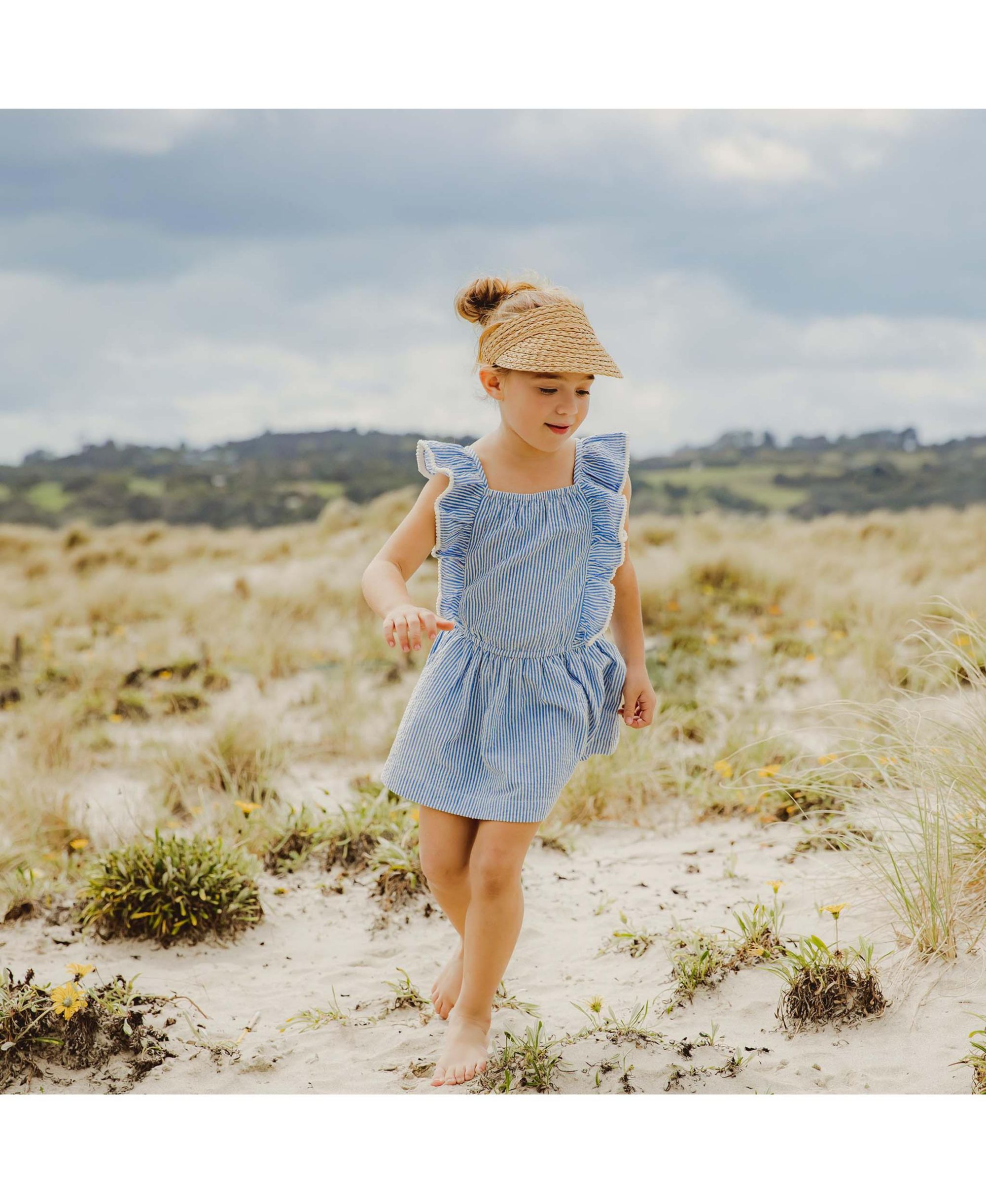 Girls' Cornflower Frilled Beach Dress - Little Kid, Big Kid — Image 3