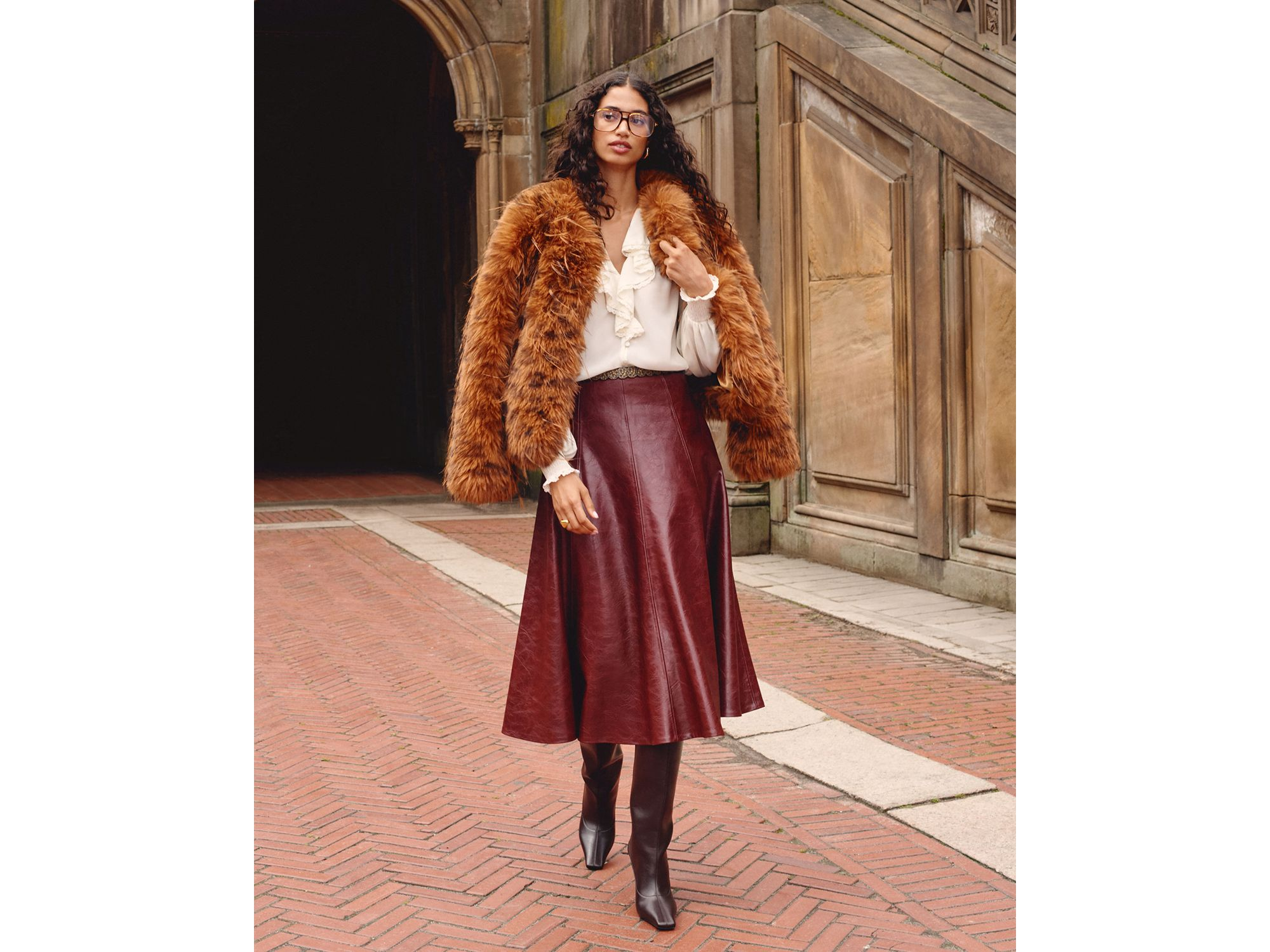 Faux Leather Midi Skirt - Exclusive — Image 3