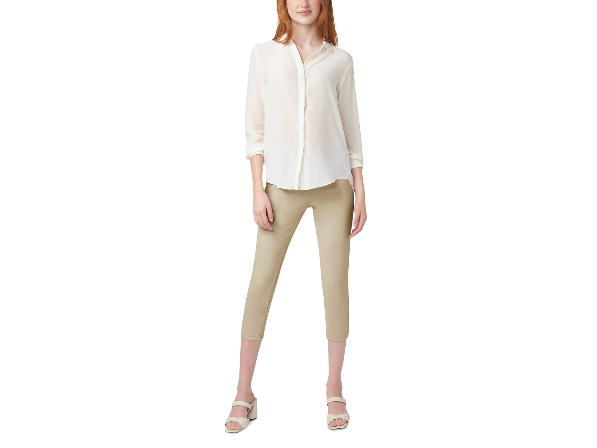 High Rise Ultra Soft Denim Capri Leggings in Medium Wash — Image 6