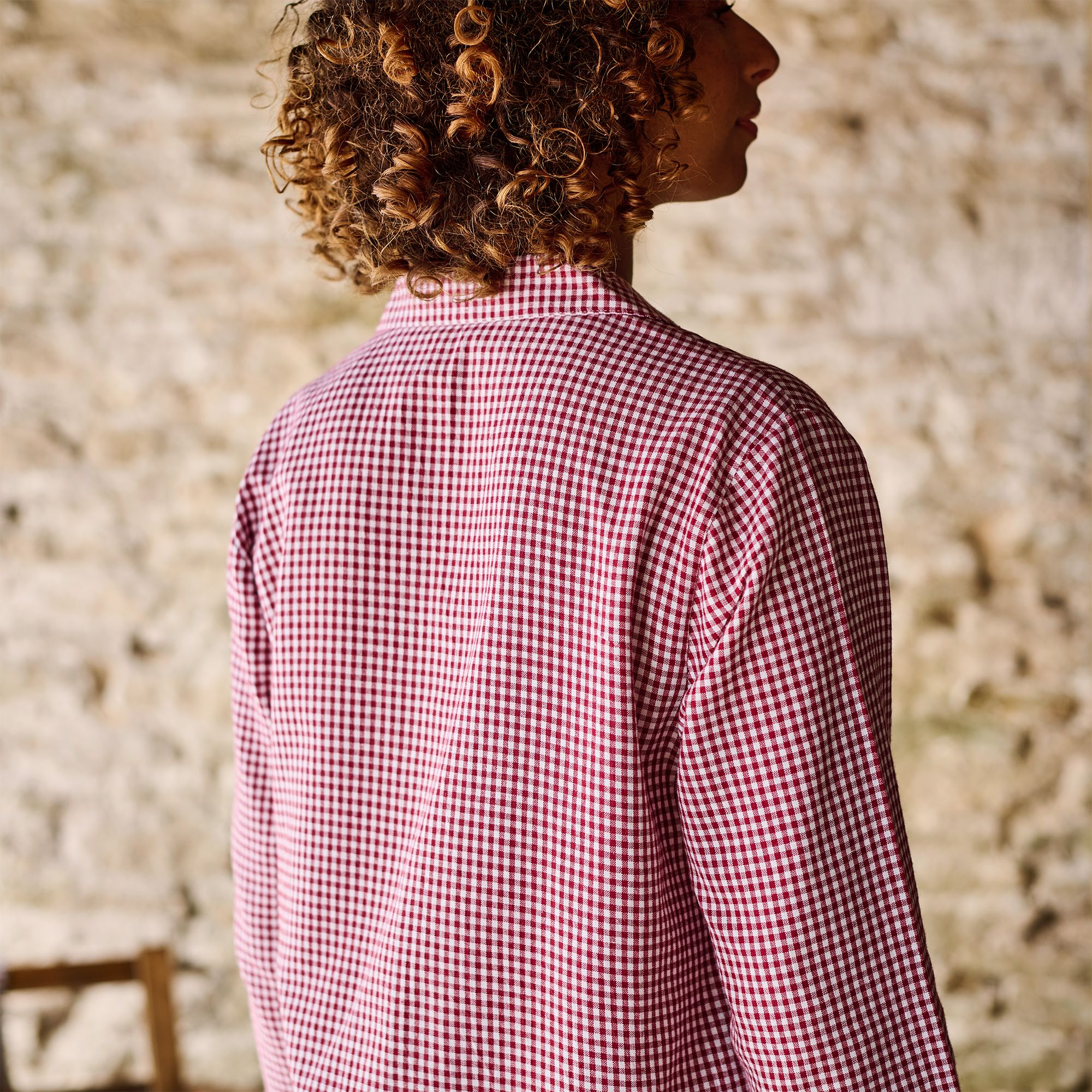 Gingham Ruffle Cotton Pajama Set — Image 6