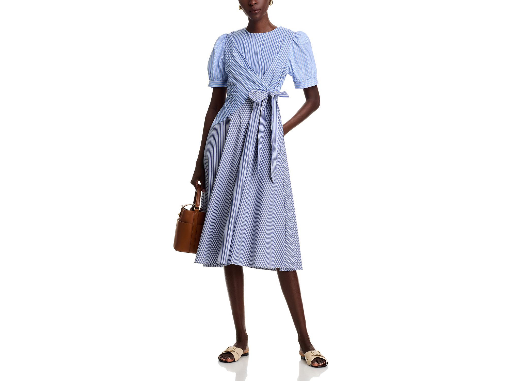 Striped Side Tie Short Sleeve Dress — Image 3