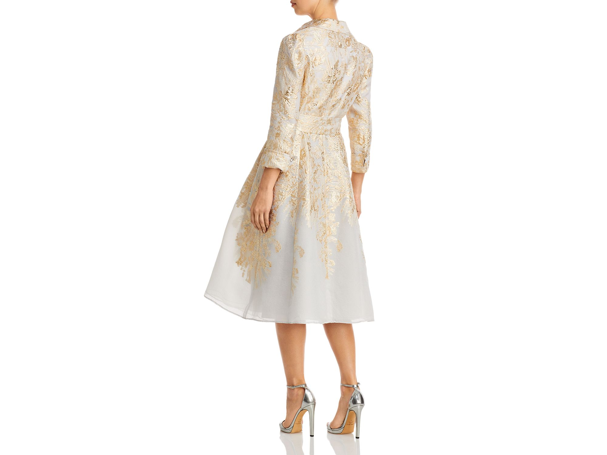 Metallic Jacquard Shirt Dress — Image 7