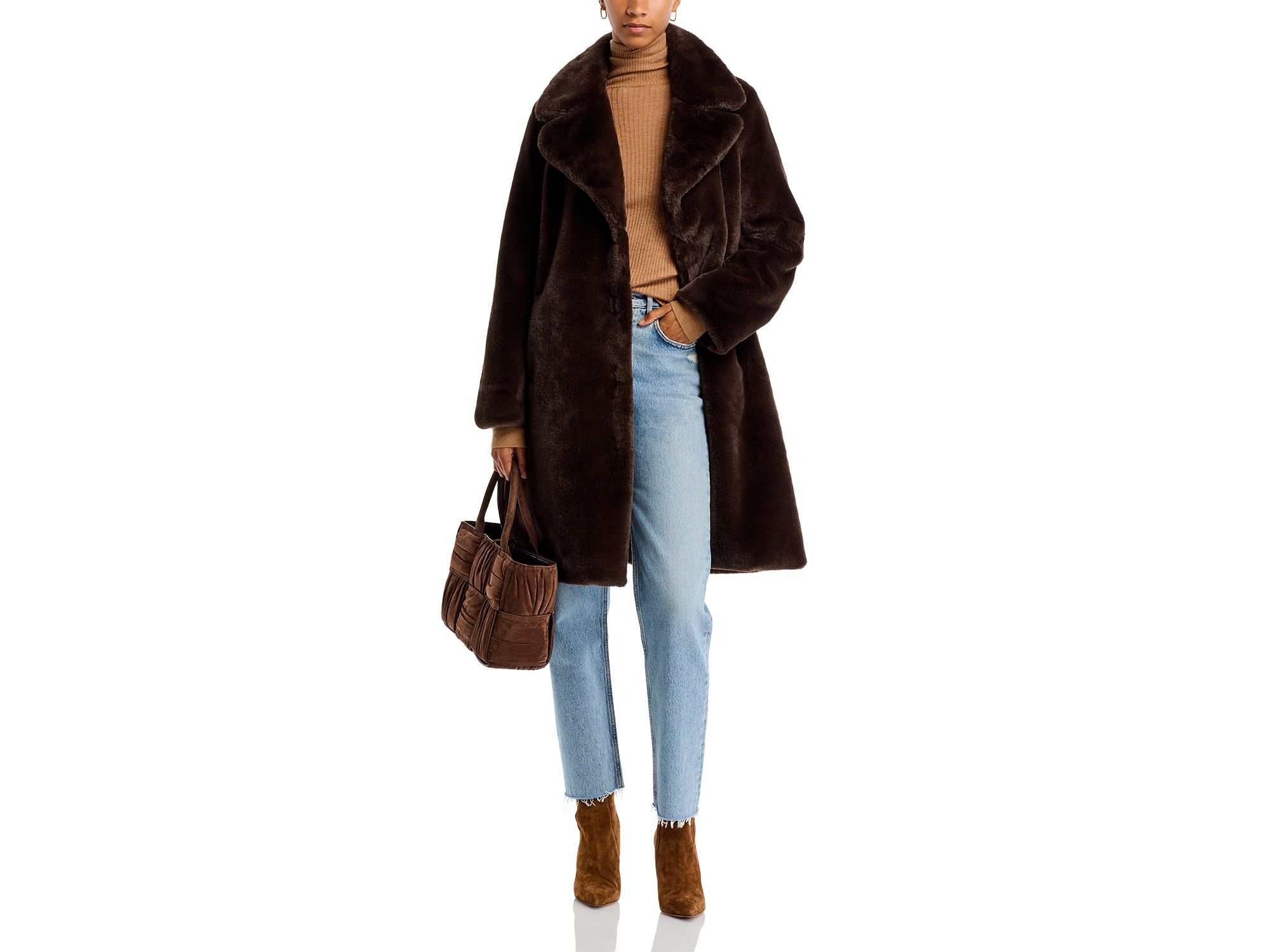 Faux-Fur Coat with Wide Lapels - Exclusive — Image 3