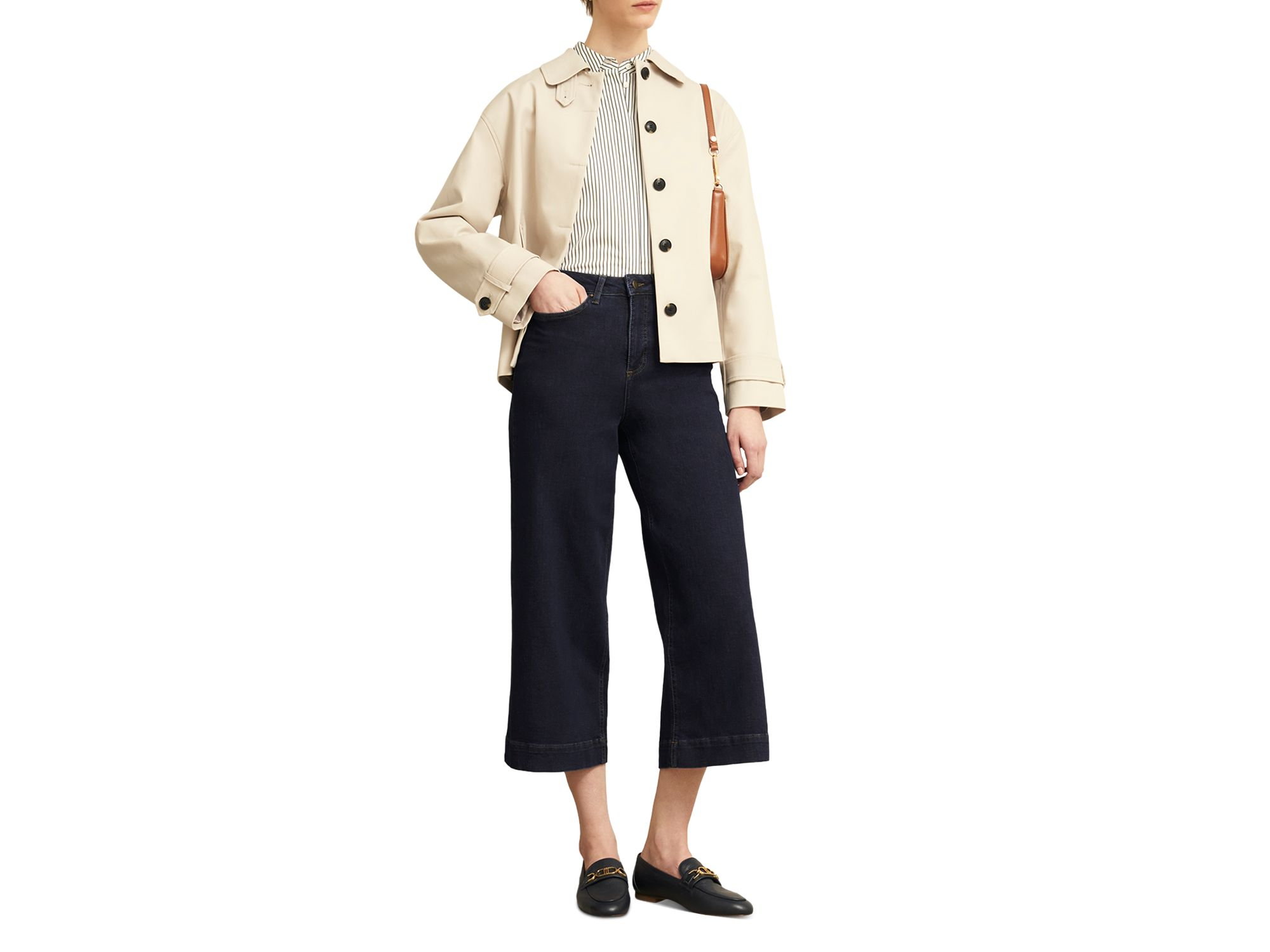Brinley High Rise Cropped Wide Leg Jeans in Indigo — Image 6