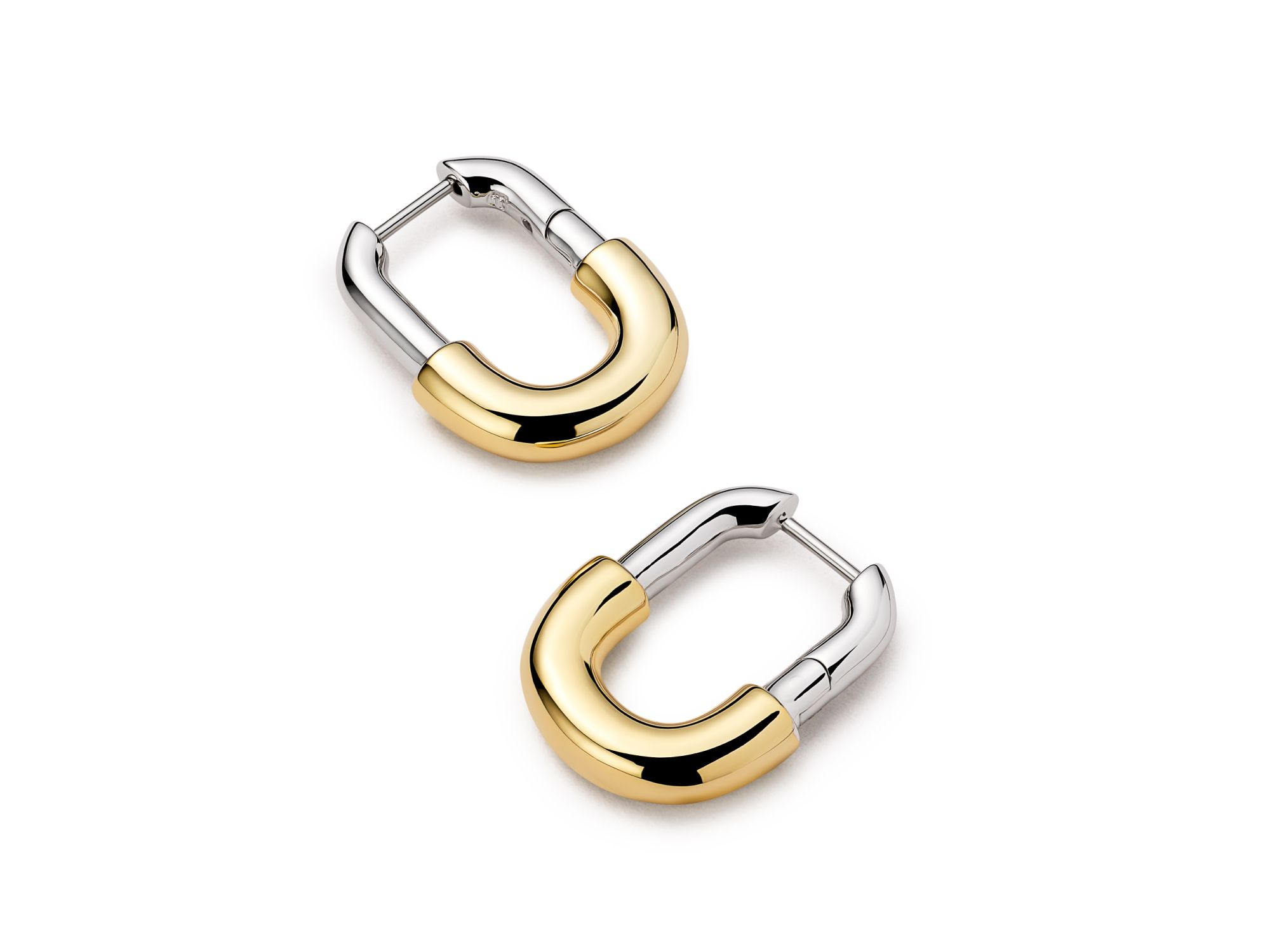 Two Tone Gold Brynley Hoops — Image 5