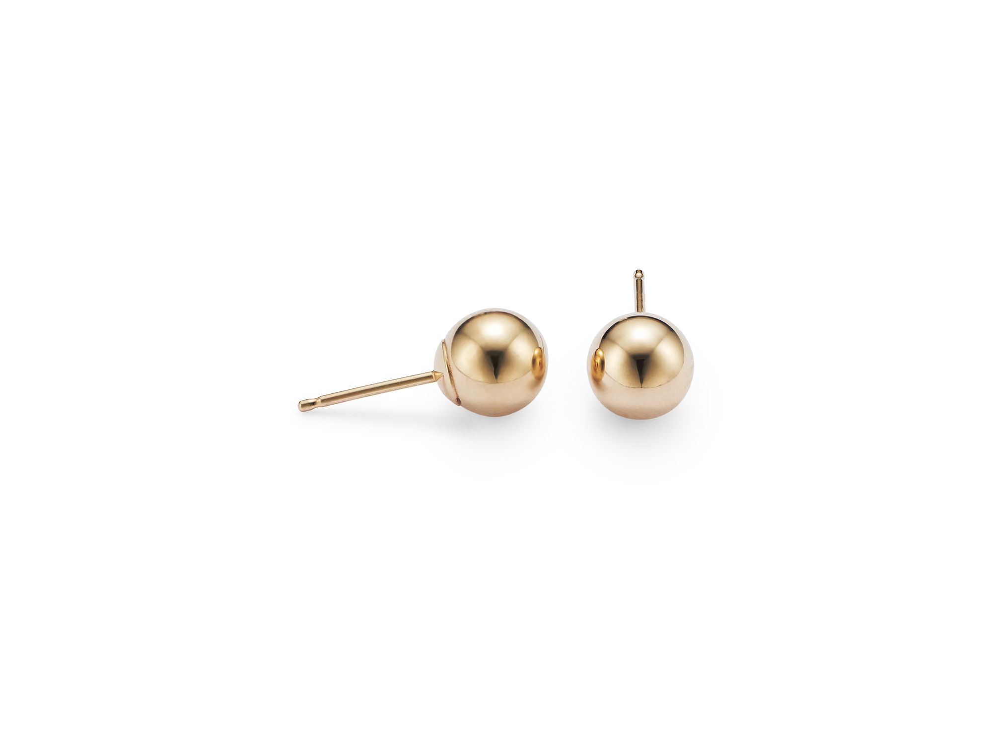 14K Yellow Gold Ball Stud Earrings — Image 5