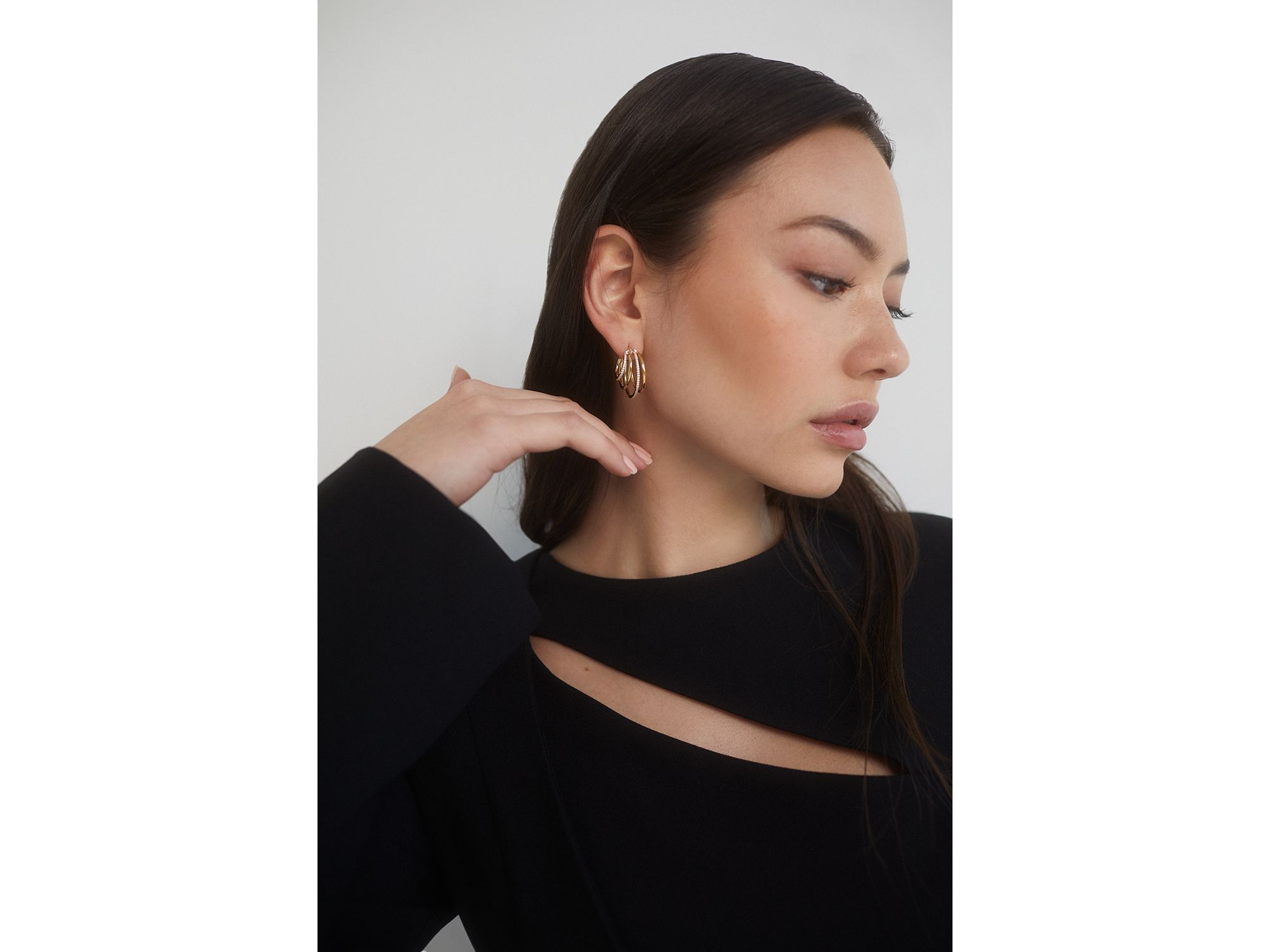 Cubic Zirconia Juno Quadruple Hoop Earrings — Image 3