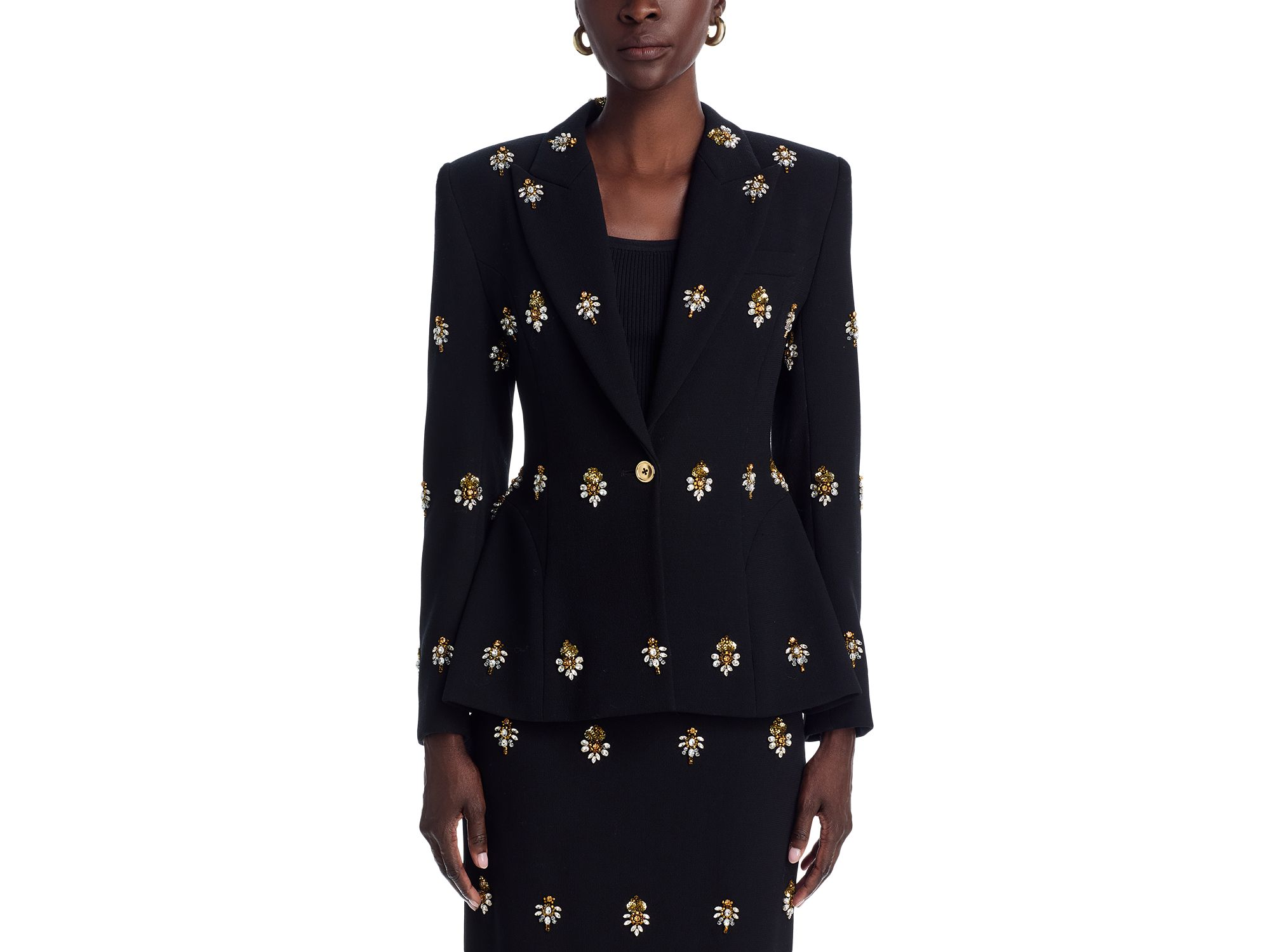 Crystal Embroidered Wool Blazer — Image 4