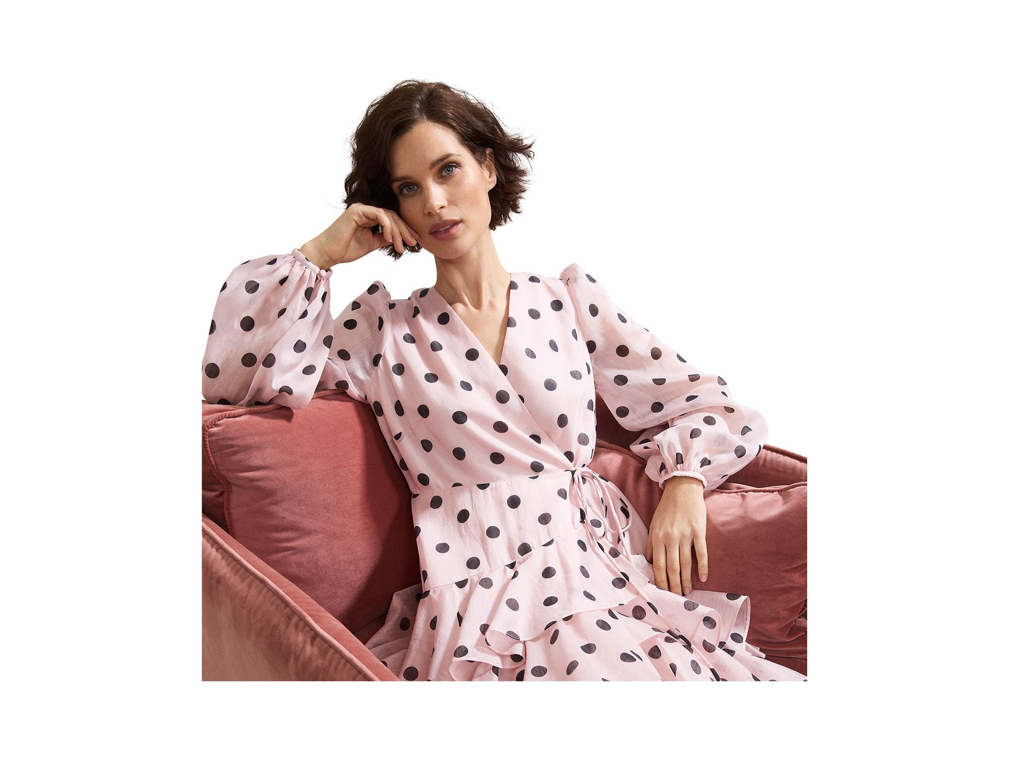Spot Print Ruffle Dress — Image 3