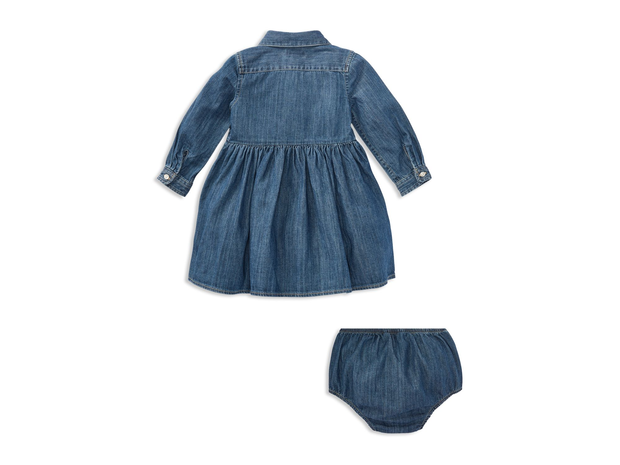 Girls' Long Sleeve Denim Dress & Bloomers Set - Baby — Image 3