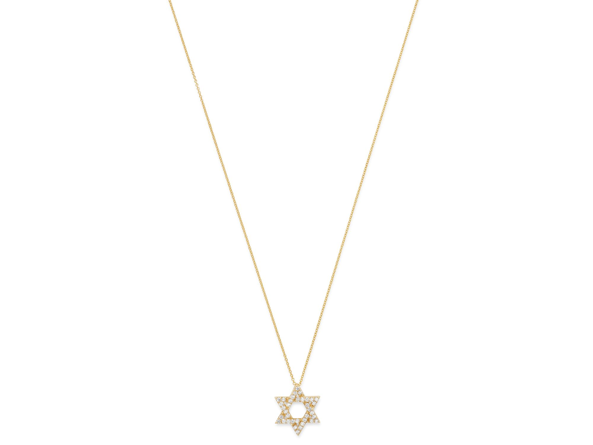 Diamond Star of David Pendant Necklace in 14K Yellow Gold, 0.50 tcw — Image 3