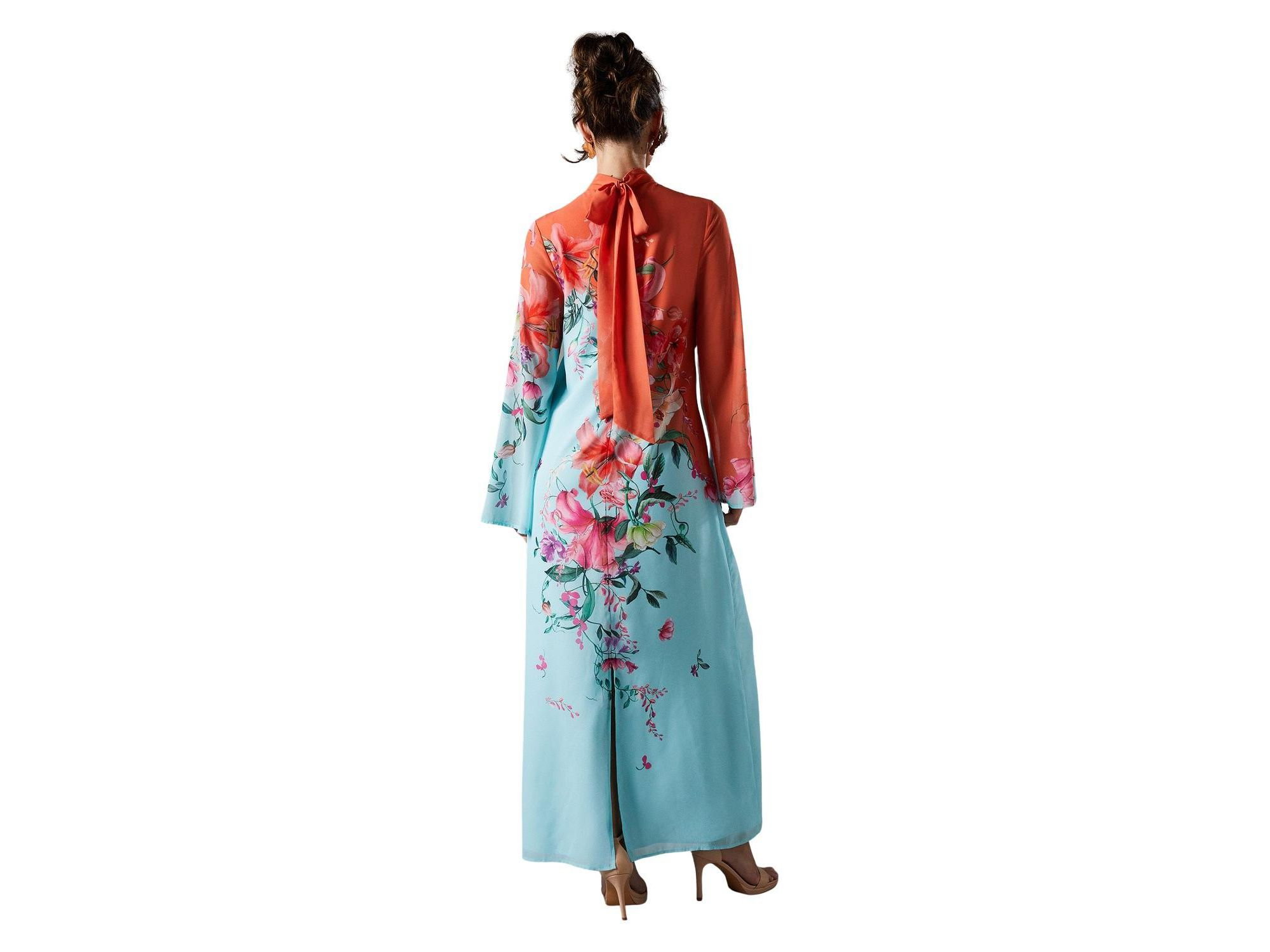 Printed Tie Back Column Maxi Dress — Image 4