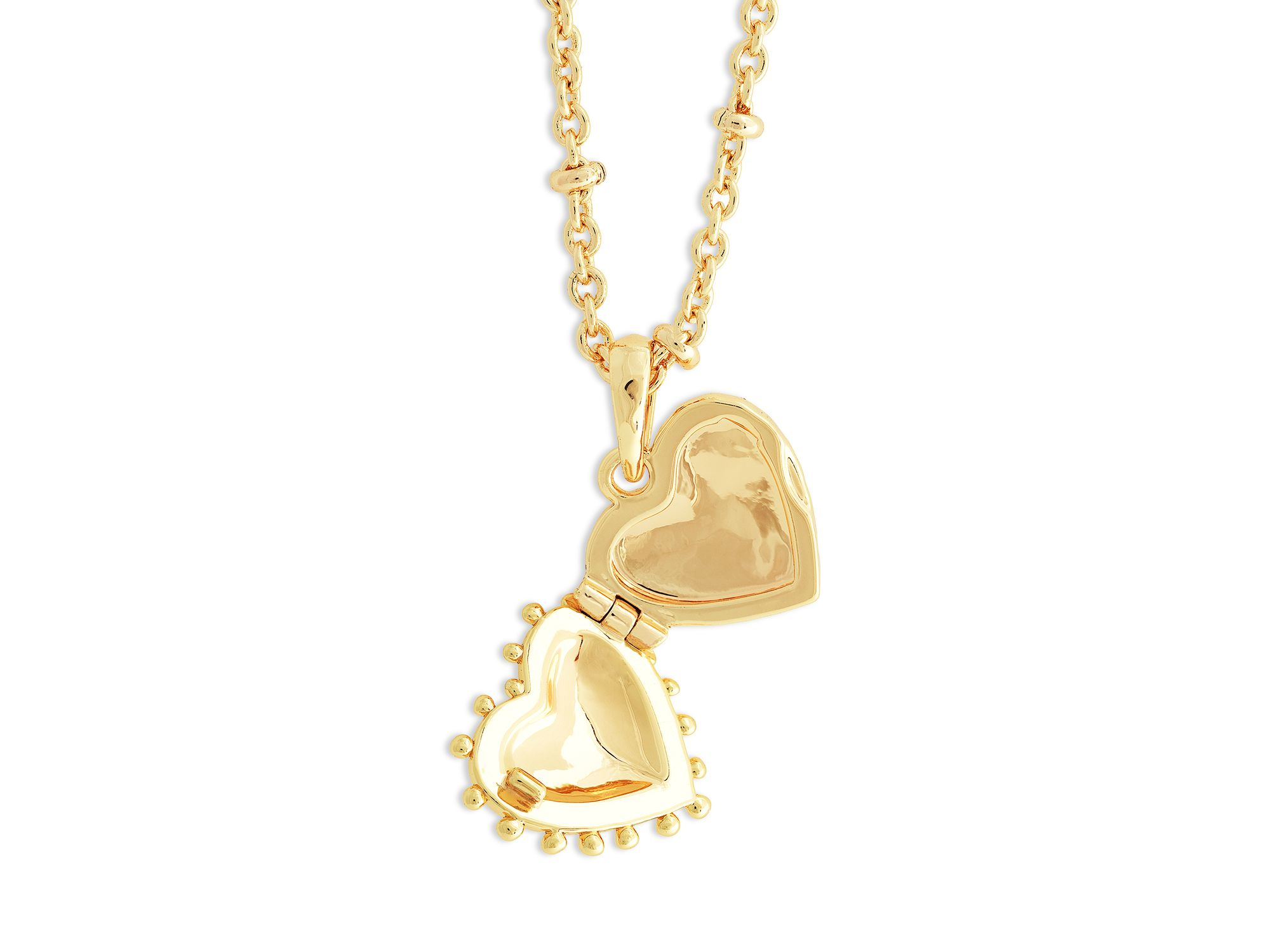 Small Heart Locket Pendant Necklace, 16"-17" — Image 4