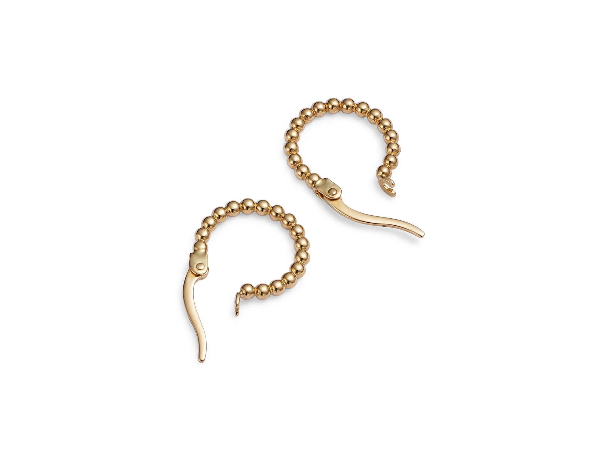 Beaded Hoop Earrings in 14K Yellow Gold - Exclusive — Image 4
