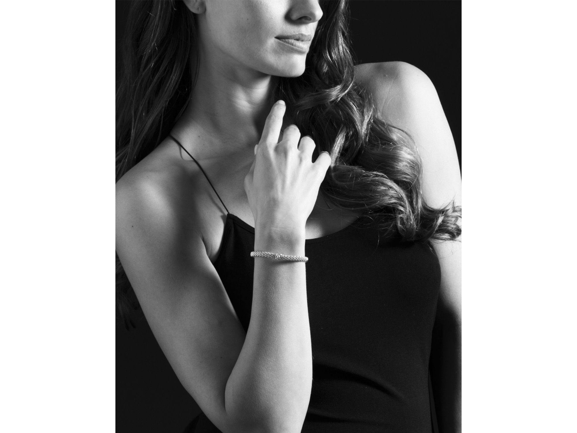 18K Yellow Gold & Sterling Silver Embrace Collection Rope Bracelet with Diamonds — Image 3