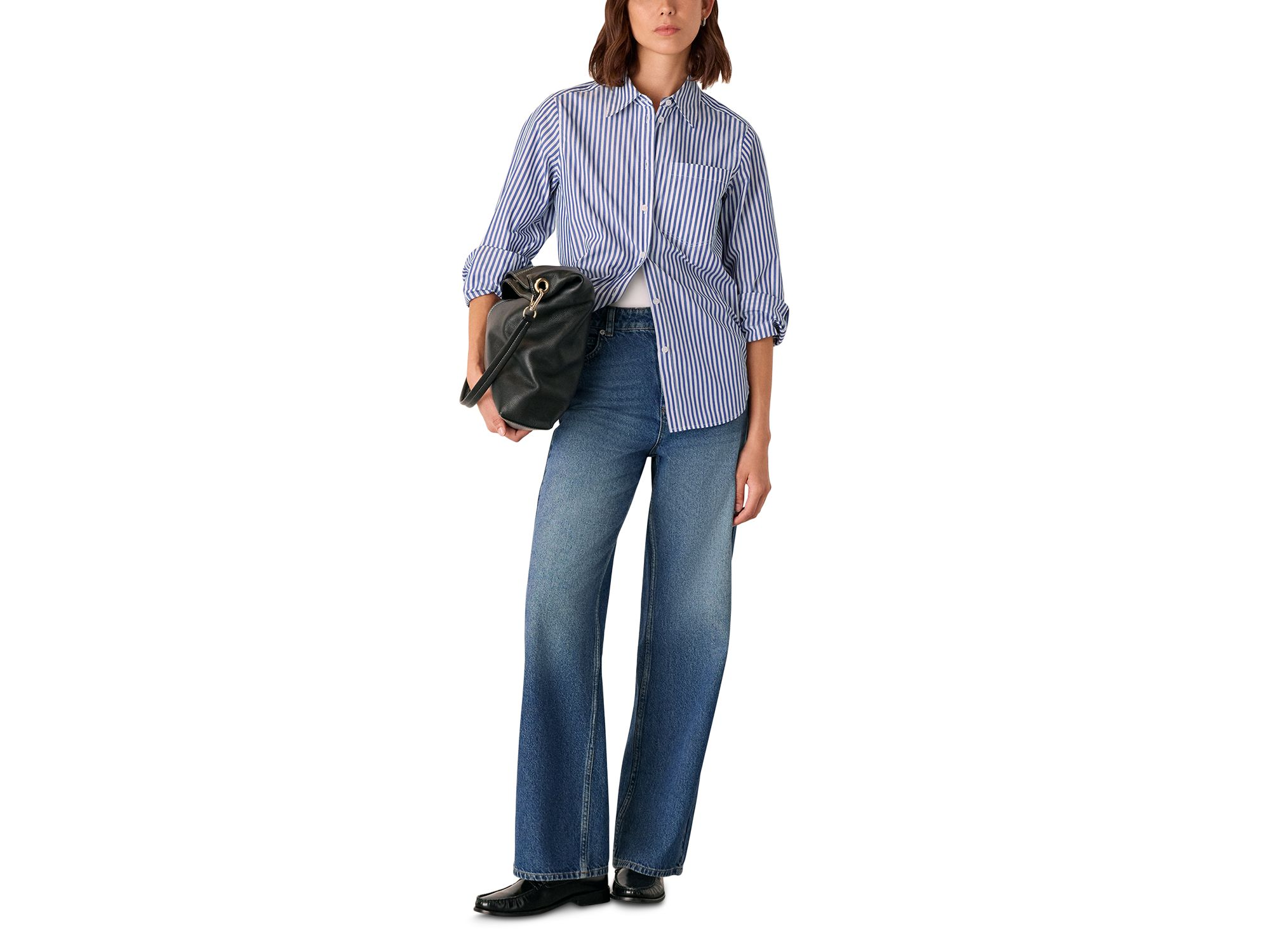 Petite Relaxed Fit Stripe Shirt — Image 5