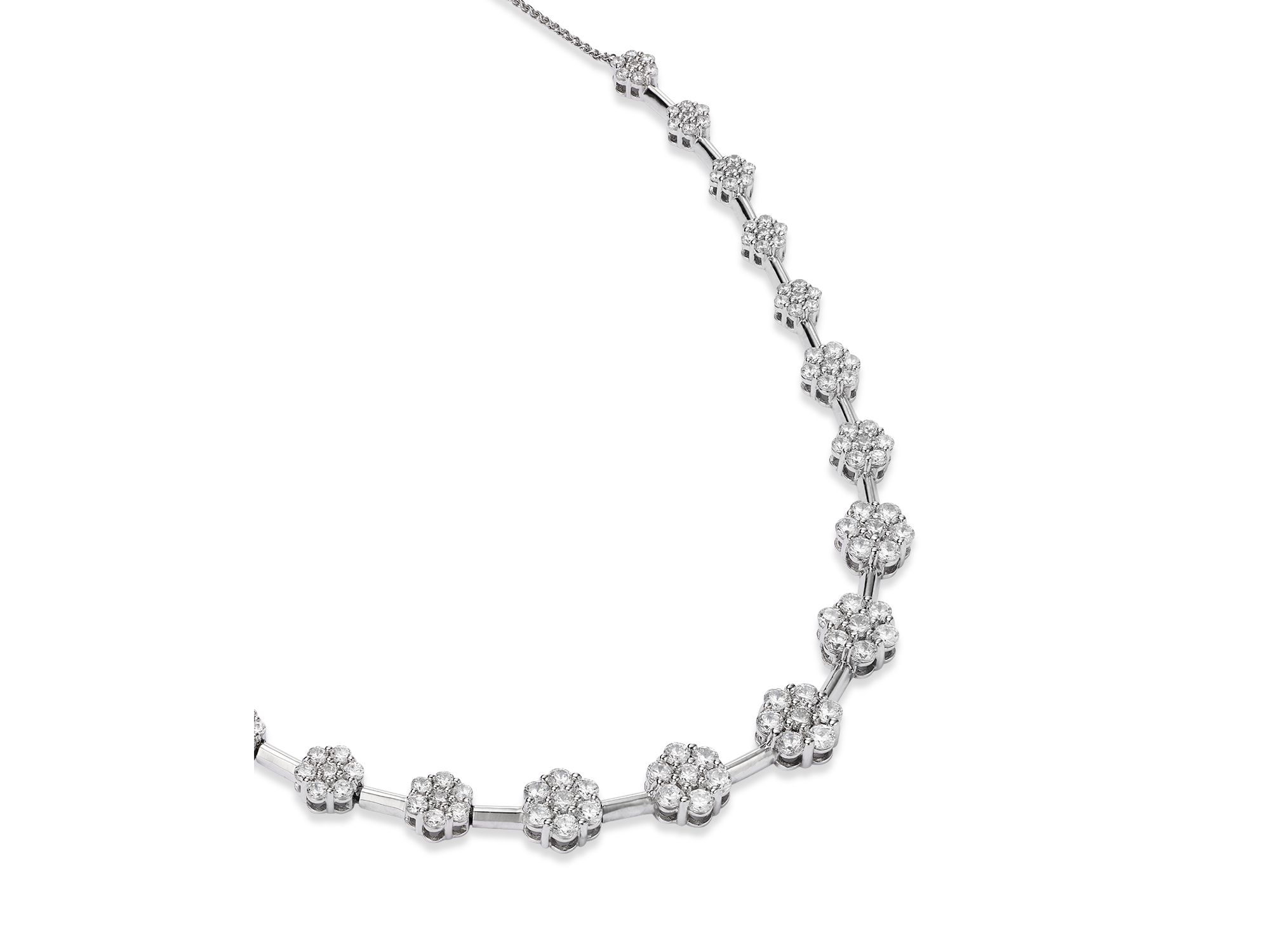 Diamond Cluster Necklace in 14K White Gold, 3.0 tcw — Image 3