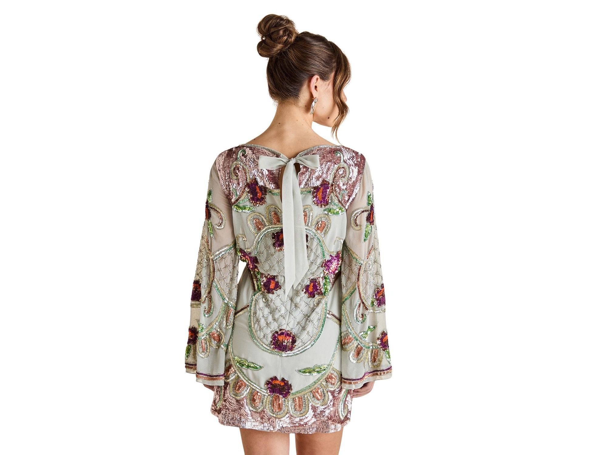 Heavily Embellished Sequin Mini Dress — Image 4