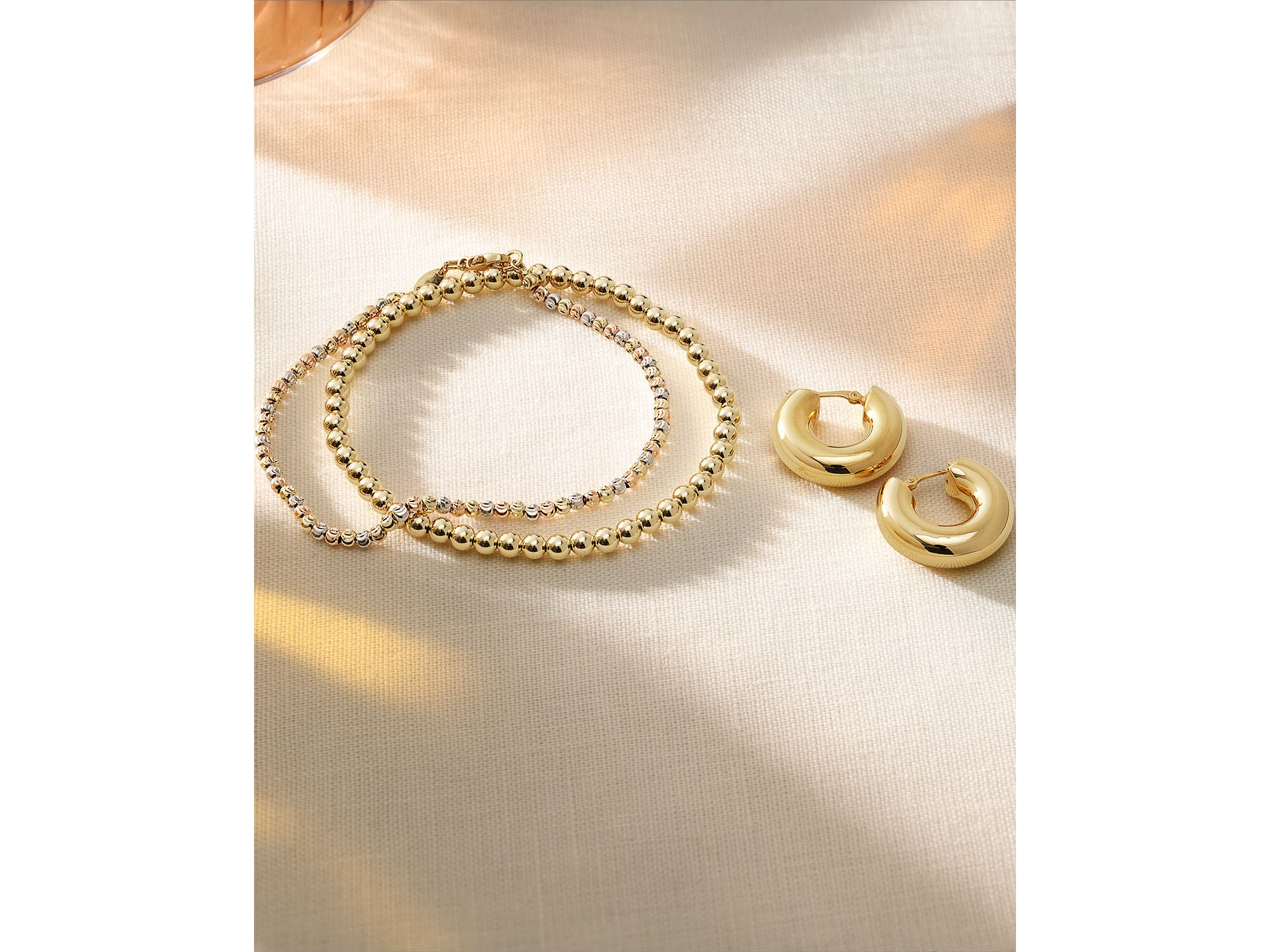 Chubby Hoop Earrings in 14K Yellow Gold — Image 3
