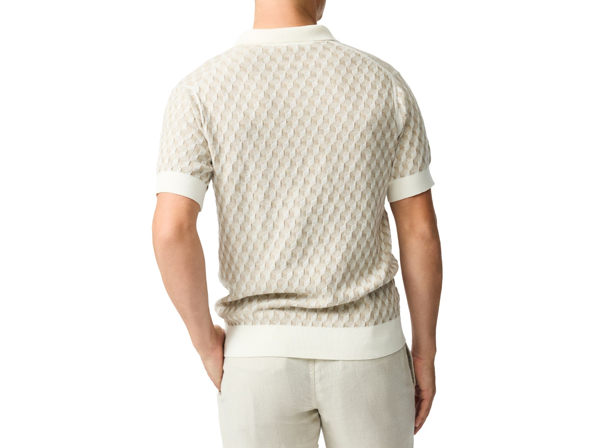 Galdfield Regular Fit Textured Knit Polo Shirt — Image 4