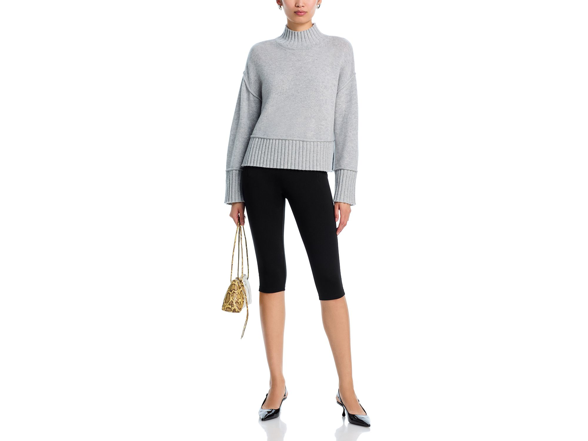 100% Cashmere Boxy Mock Neck Sweater - Exclusive — Image 4