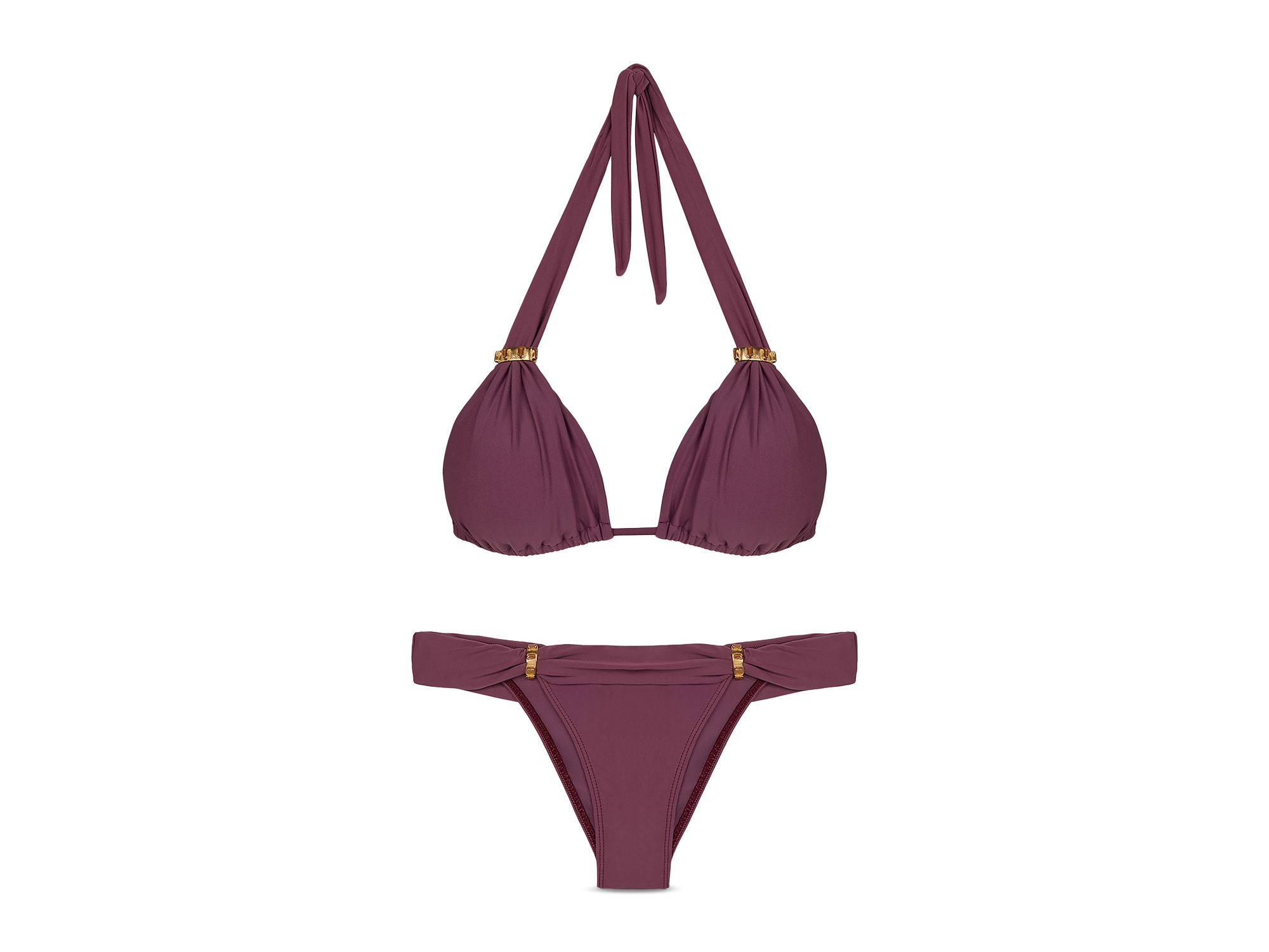 Bia Halter Bikini Top & Solid Bia Tube Full Coverage Bikini Bottom — Image 12