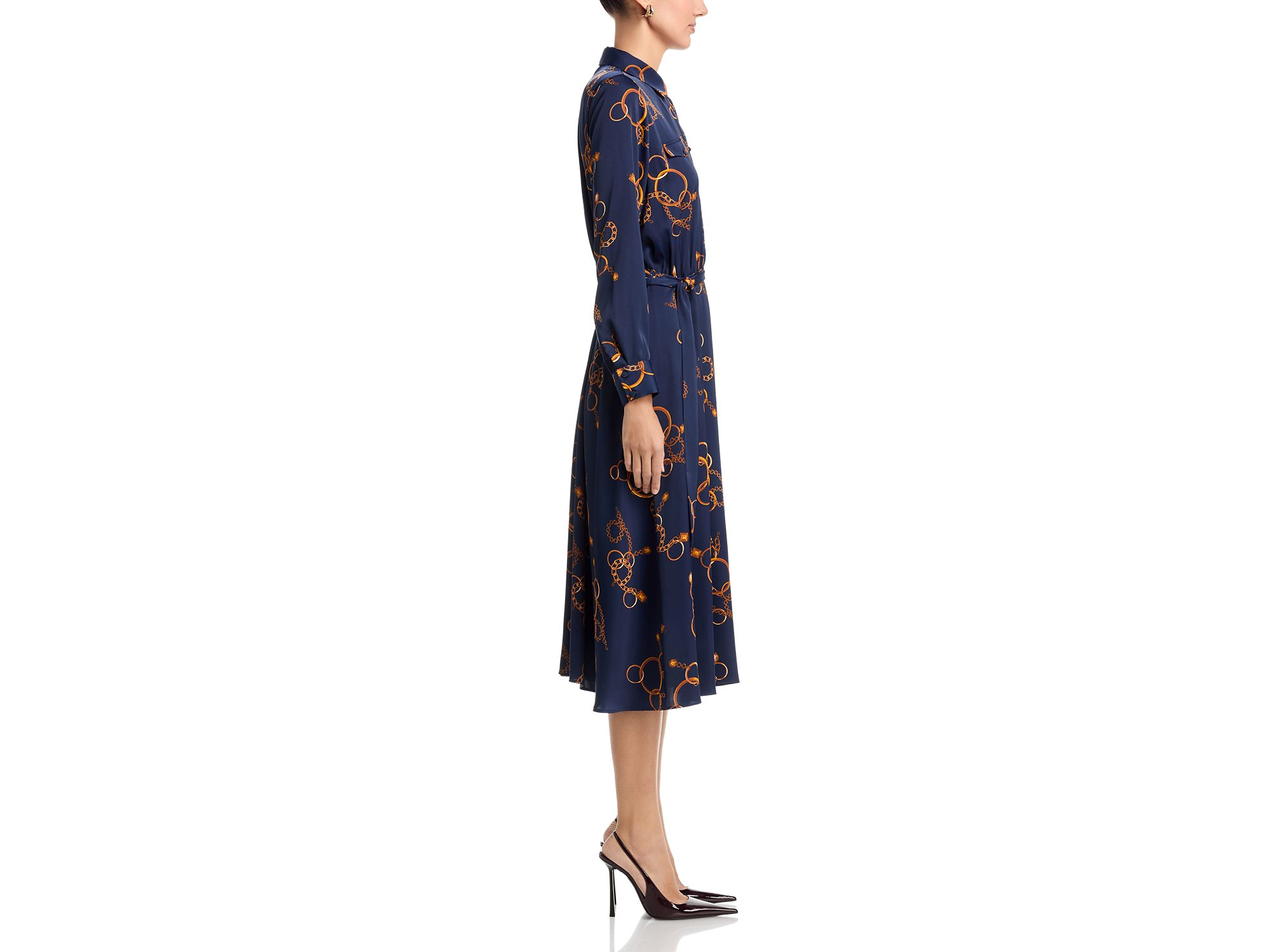 Half Placket Button Down Midi Dress — Image 5