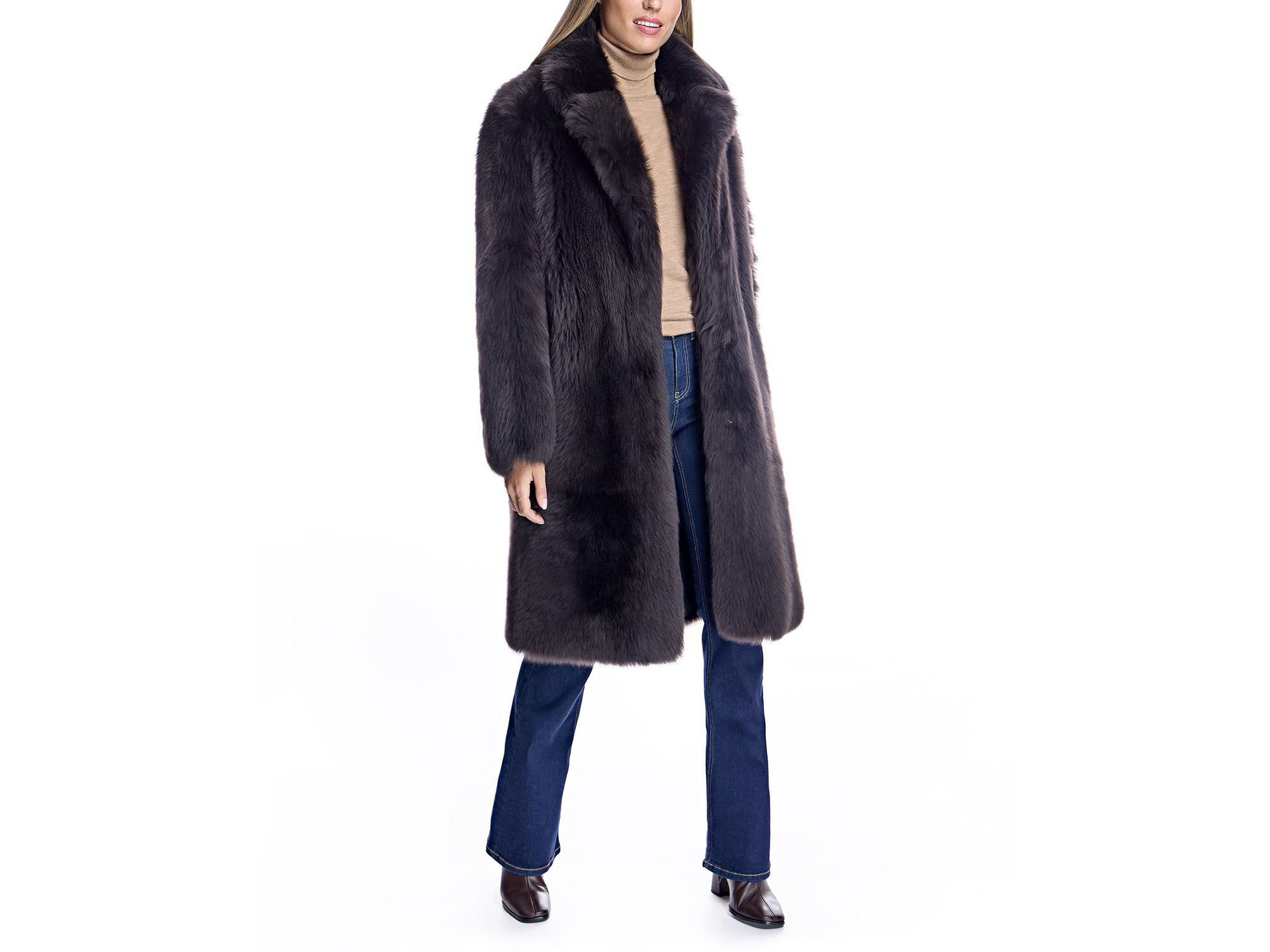 Shearling Coat with Notch Collar — Image 6