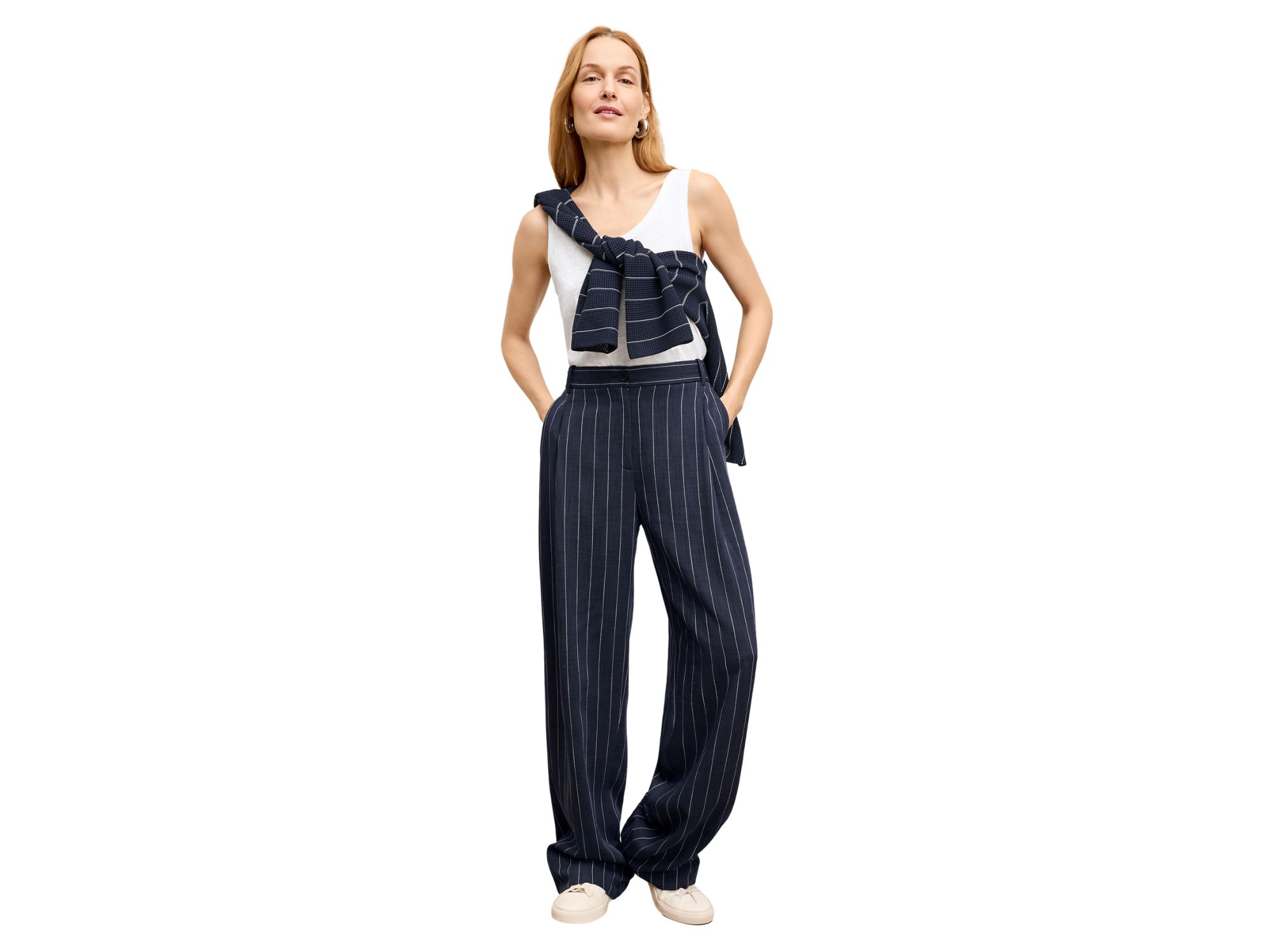 Fitz Pleated Women's Summer Pinstripe Trouser — Image 6