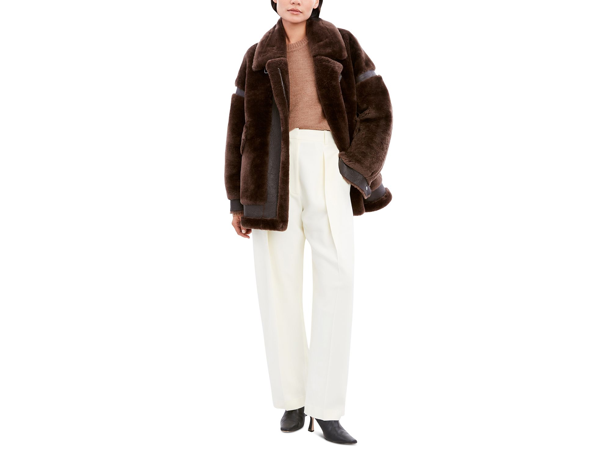 Sean Geniune Shearling & Leather Coat — Image 4