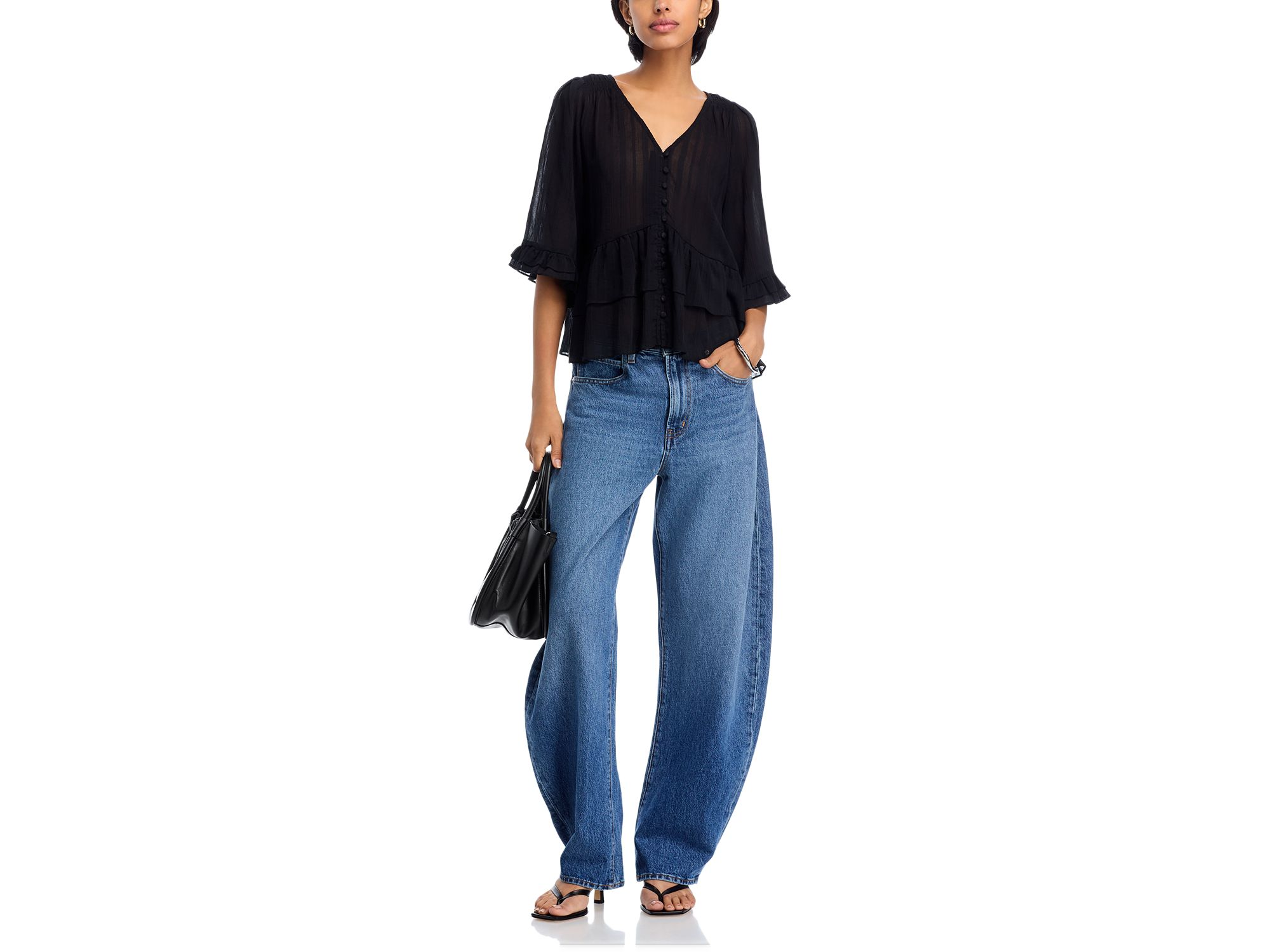 Ruffle Shadow Stripe Top - Exclusive — Image 4