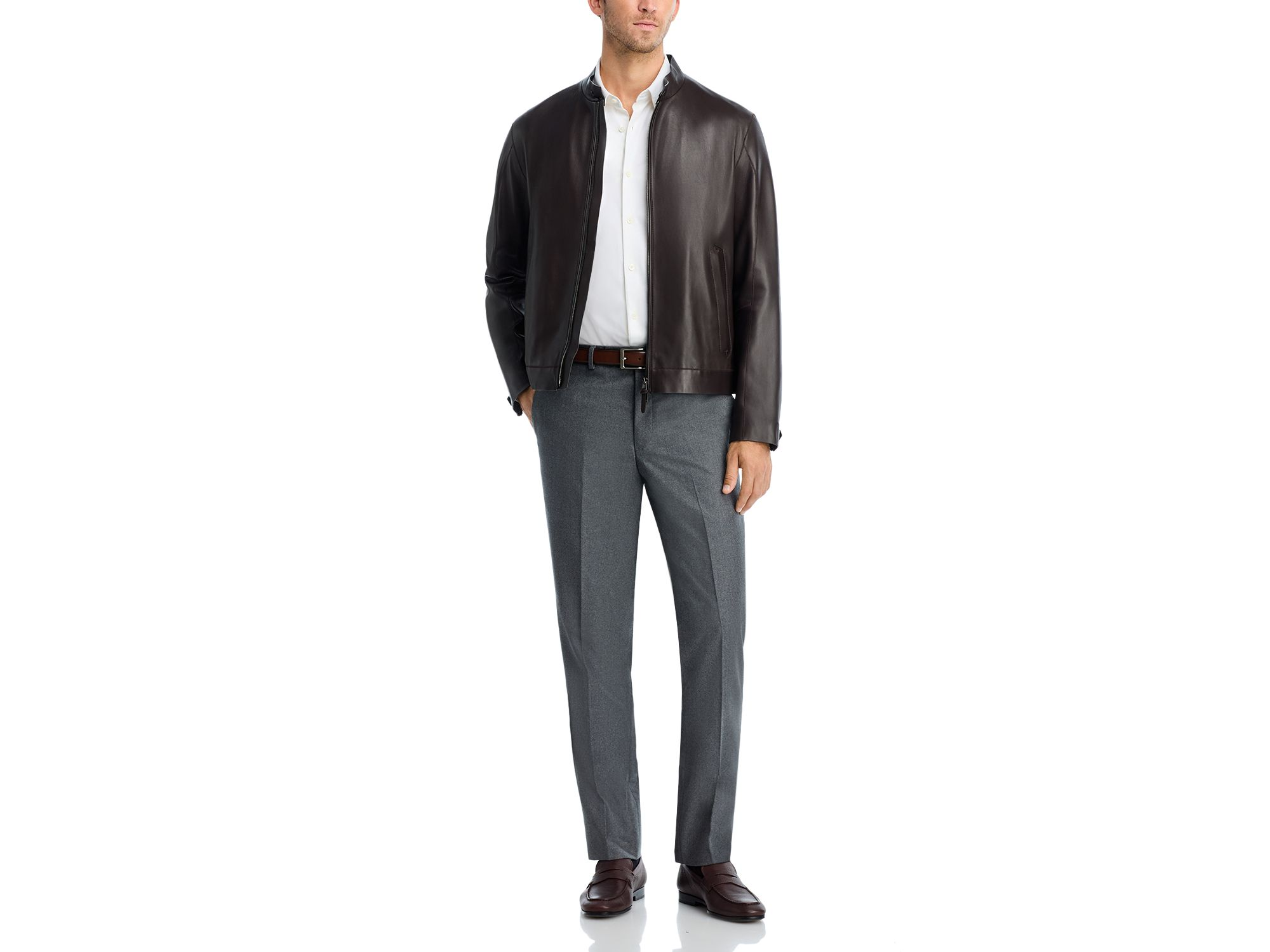 Flannel Flat Front Trousers - Exclusive — Image 8
