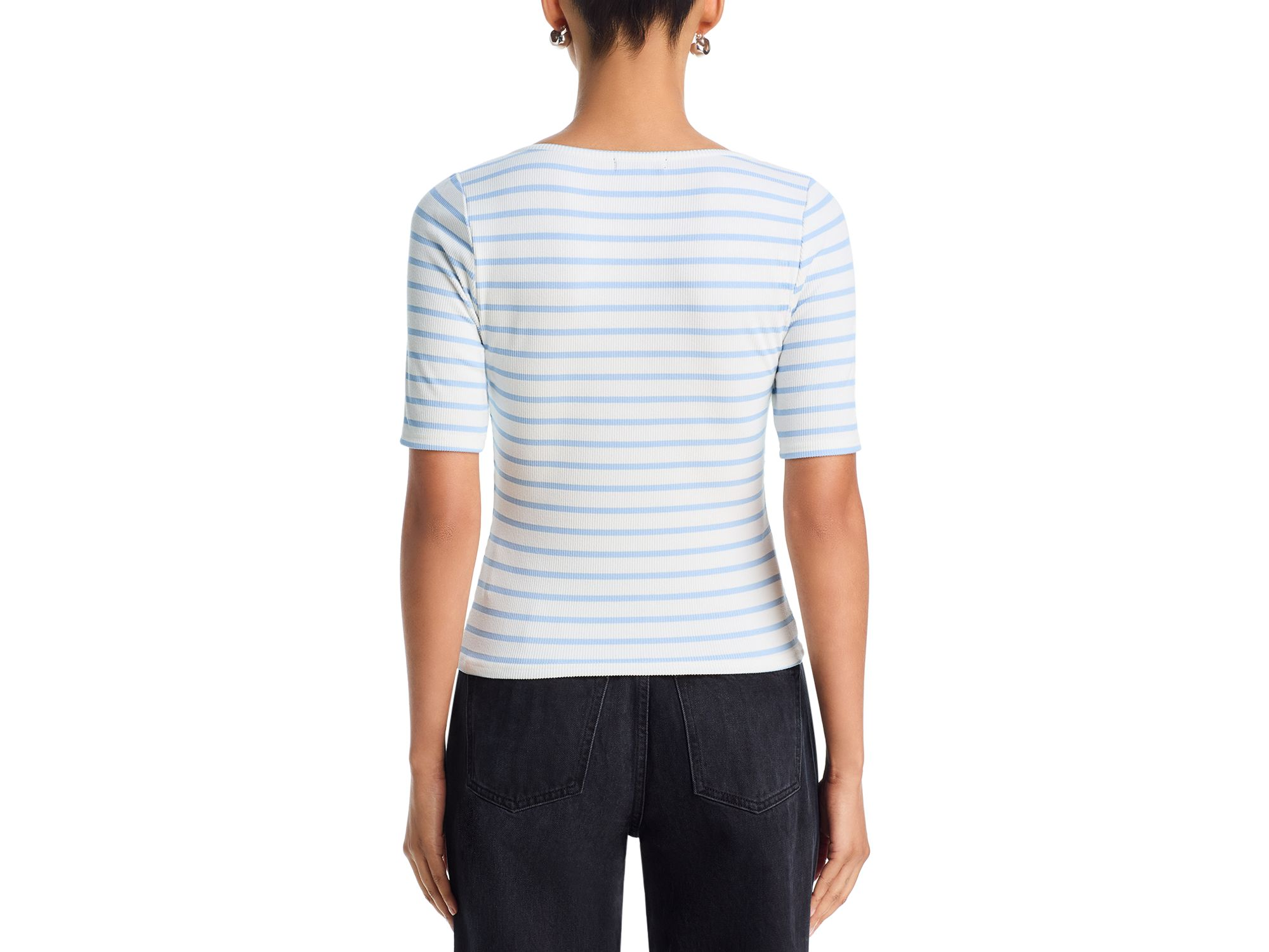 Striped Rib Button T Shirt - Exclusive — Image 3