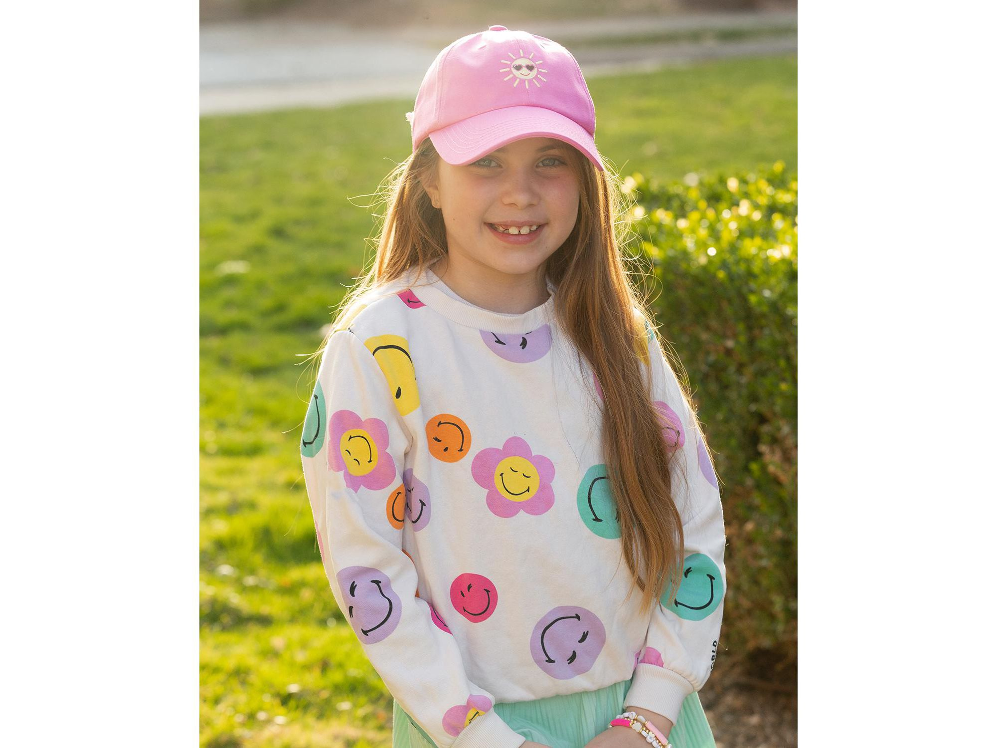 Girls Sunshine Bow Baseball Hat in Magenta - Little Kid, Big Kid — Image 3