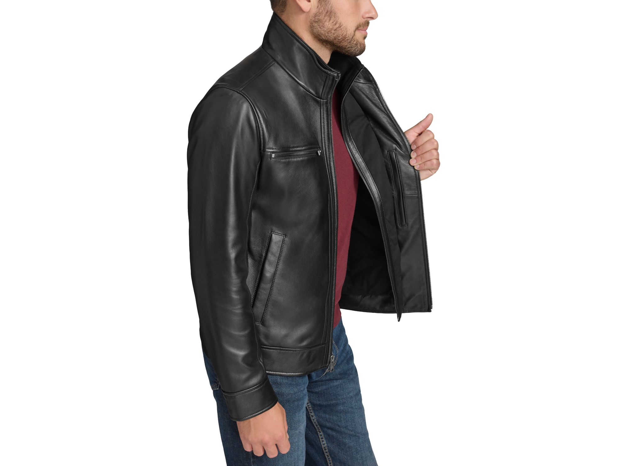 Winton Leather Bomber Jacket — Image 6
