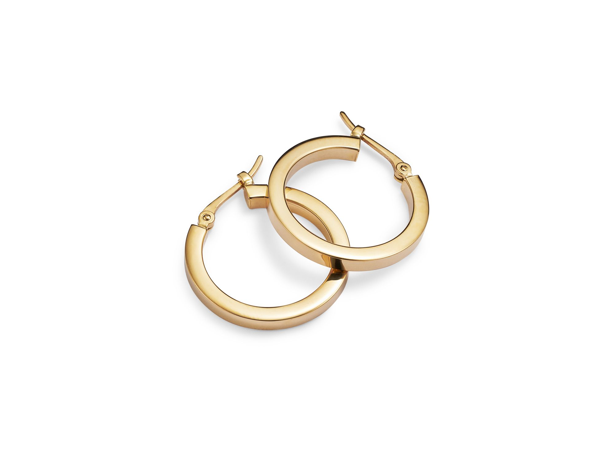 14K Yellow Gold Square Tube Hoop Earrings — Image 4