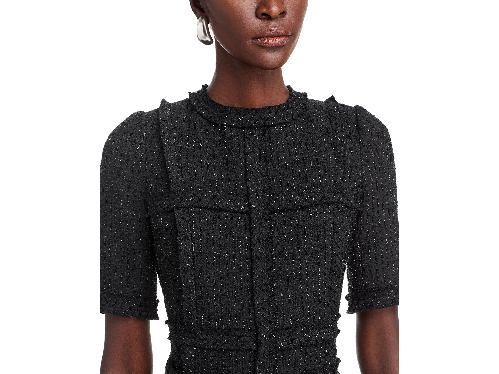 Metallic Tweed Geo Stripe Dress — Image 3