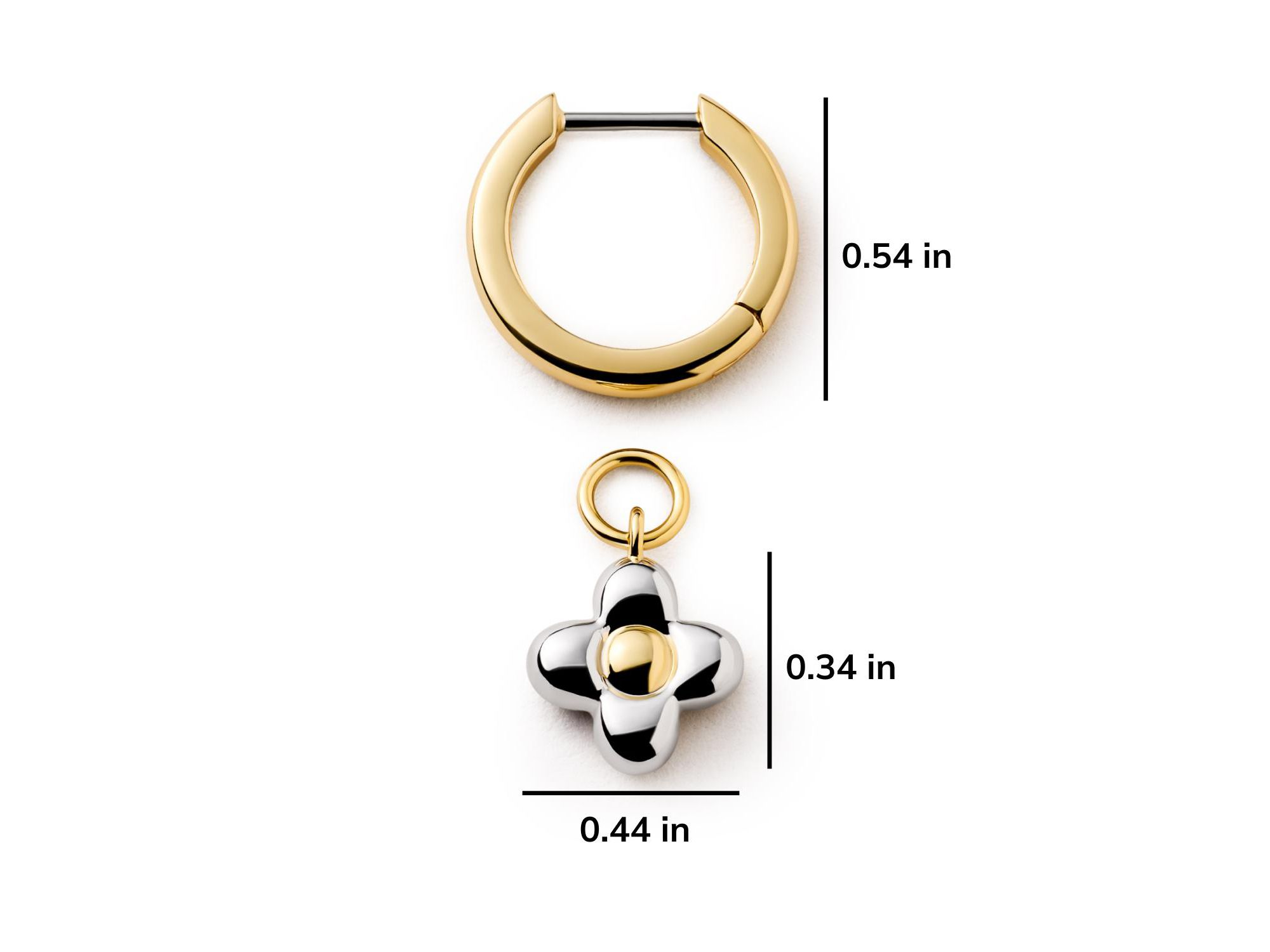 Gold Liora Hoops Flower Earrings — Image 4