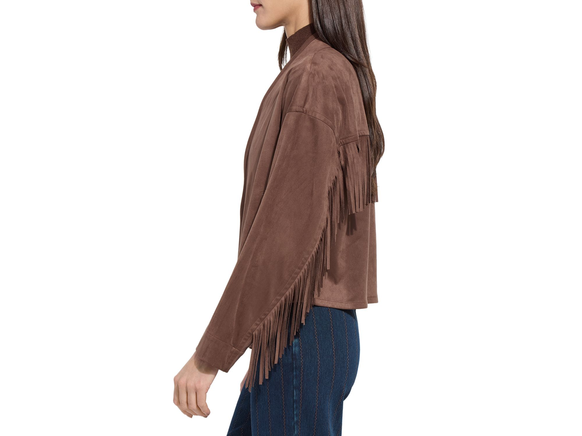Candence Fringe Faux Suede Jacket — Image 4