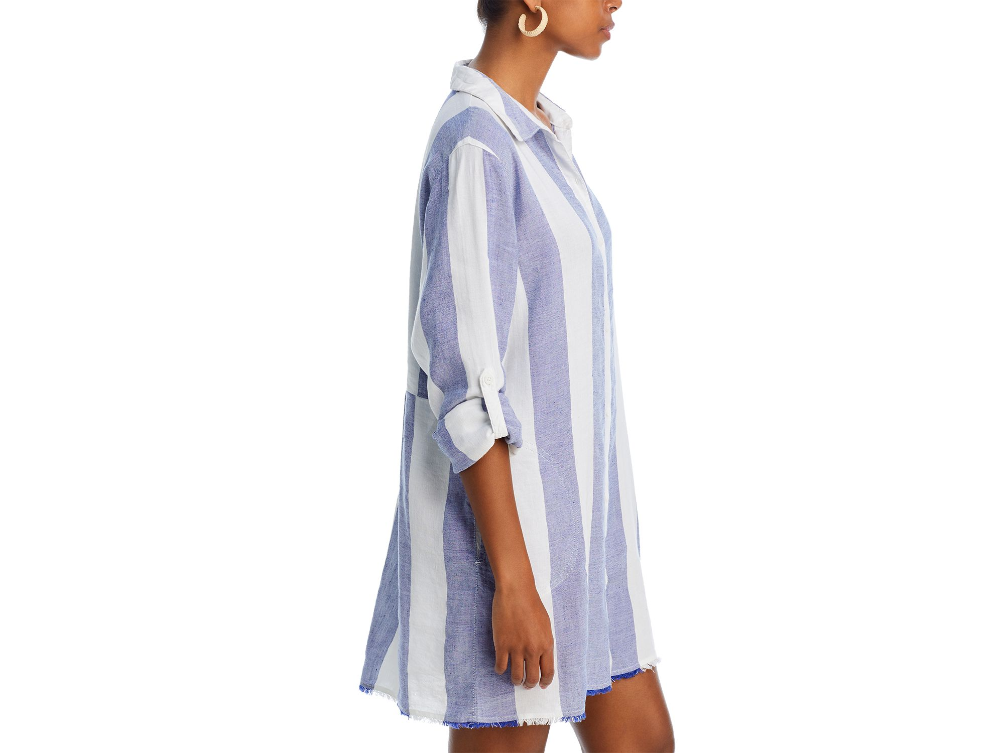 Rugby Beach Stripe Boyfriend Shirt Swim Coverup — Image 5