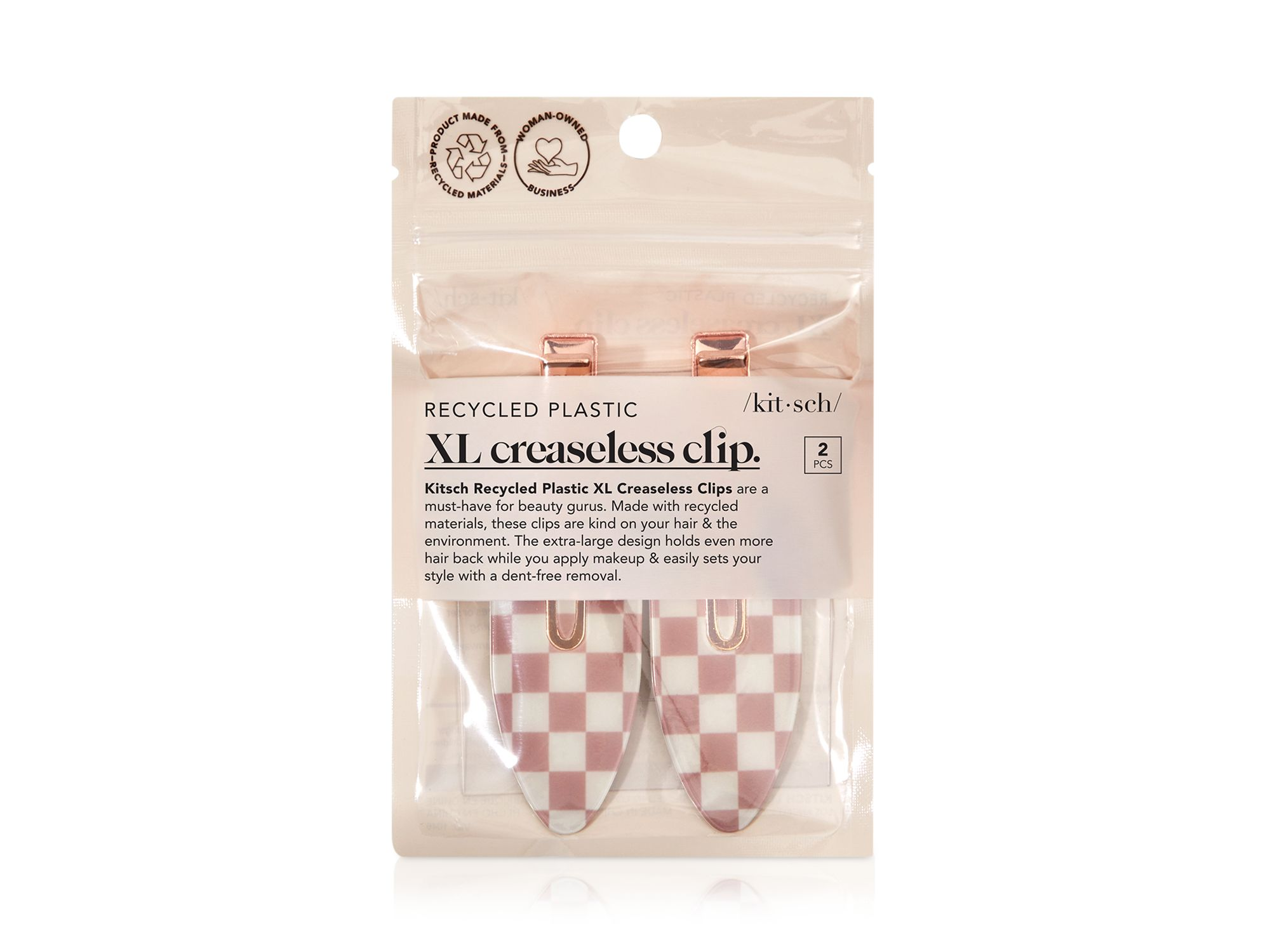 XL Creaseless Clips - Terracotta Checker, Set of 2 — Image 3