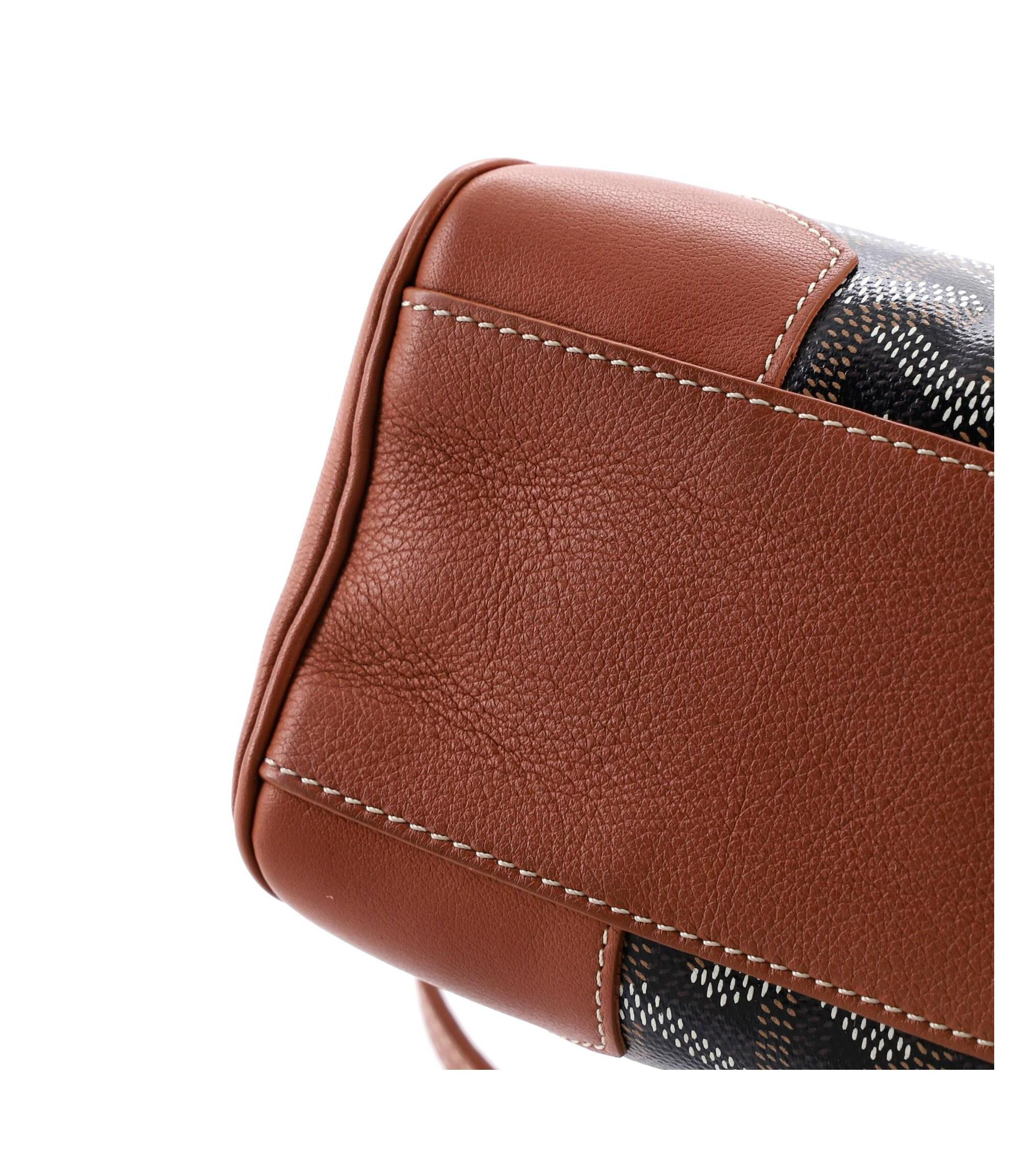 Mini Saigon Top Handle Bag Coated Canvas with Leather — Image 3