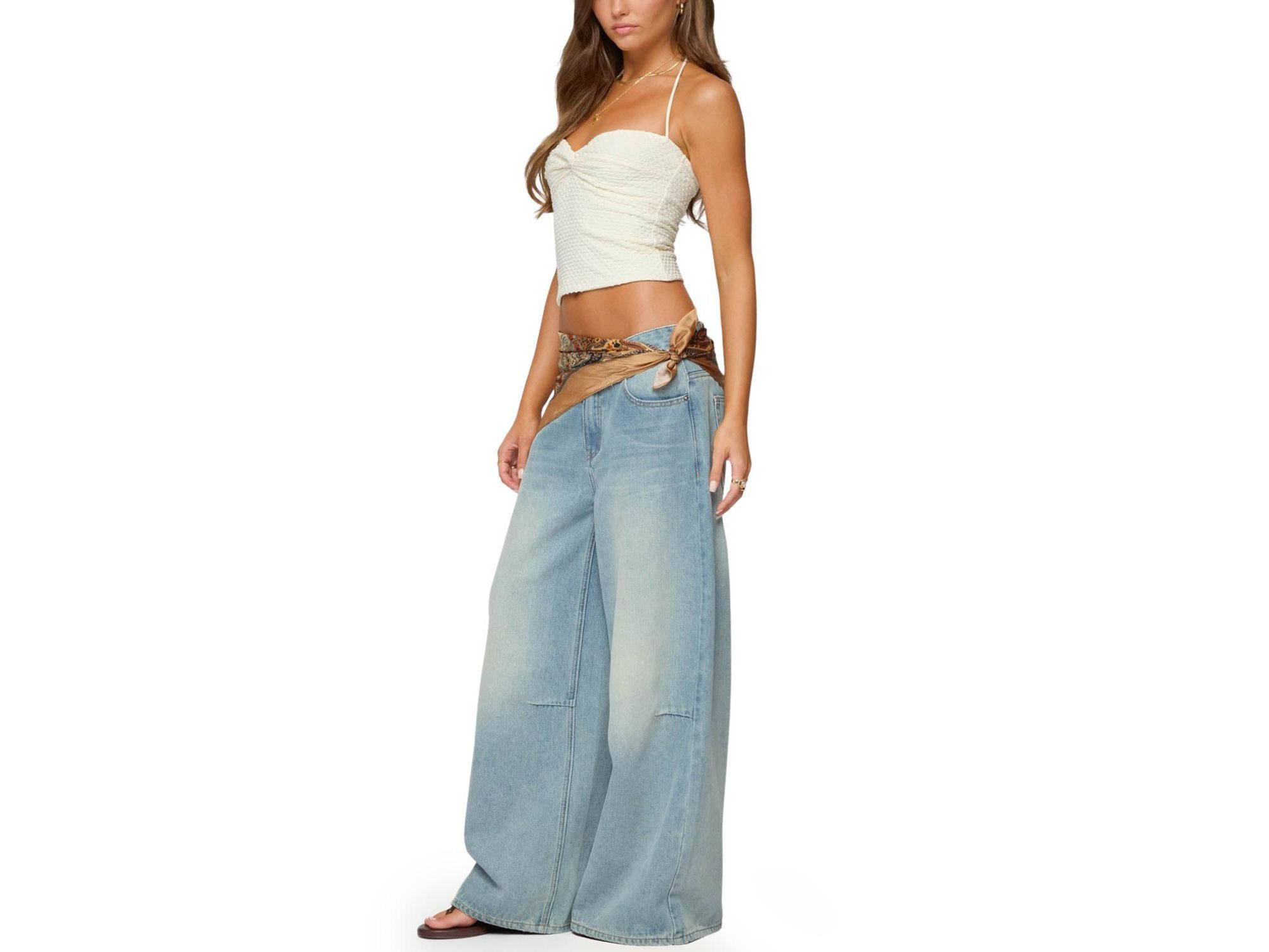 Zoee Twisted Textured Halter Top — Image 3