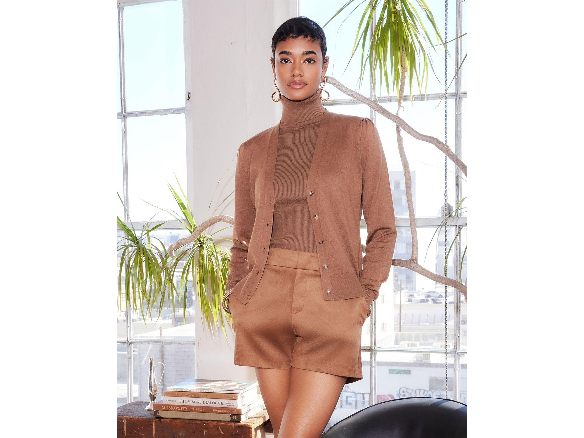 Faux Suede Modern Shorts — Image 3