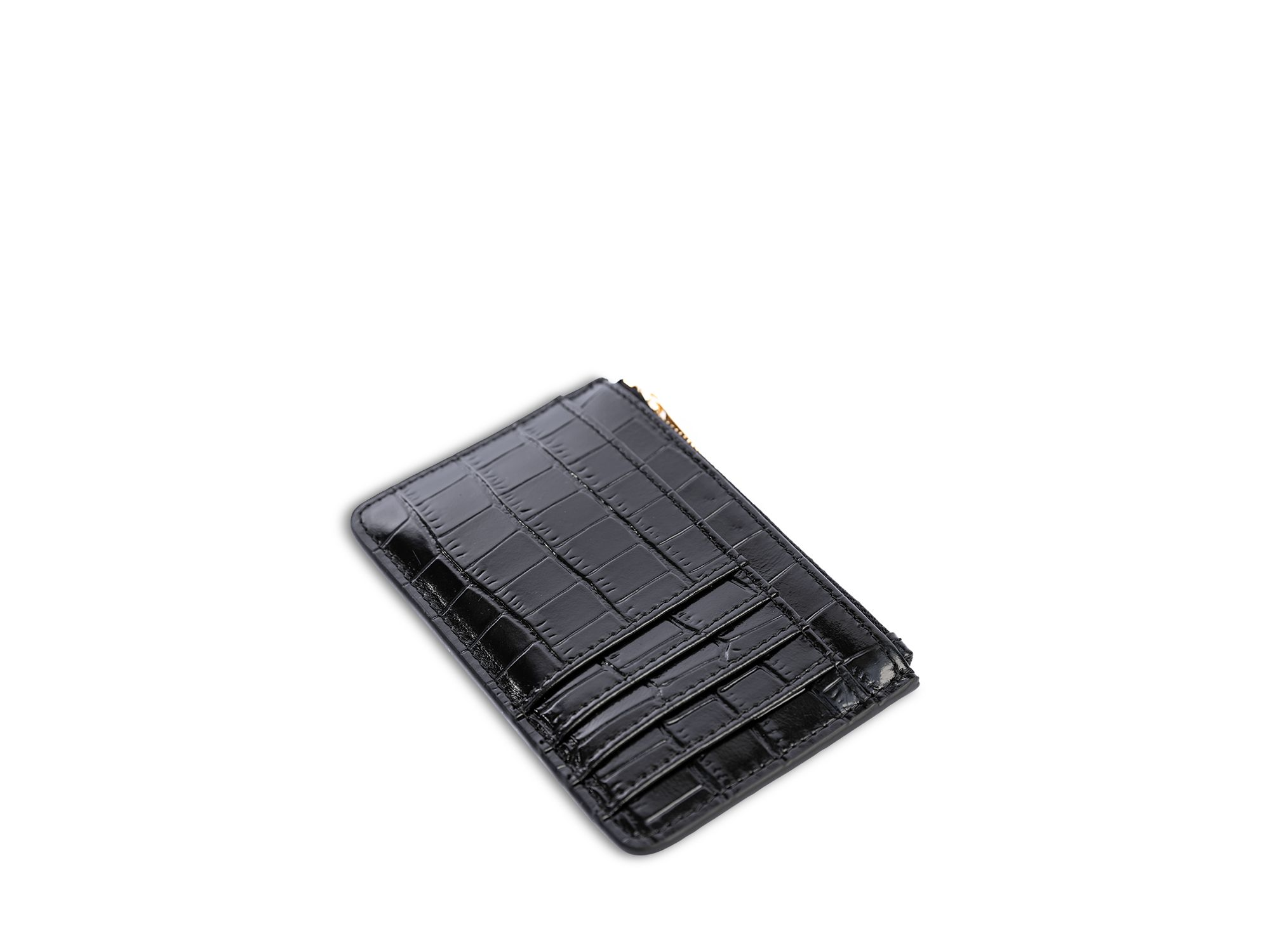 Carrie Croc Embossed Leather Card Holder — Image 3