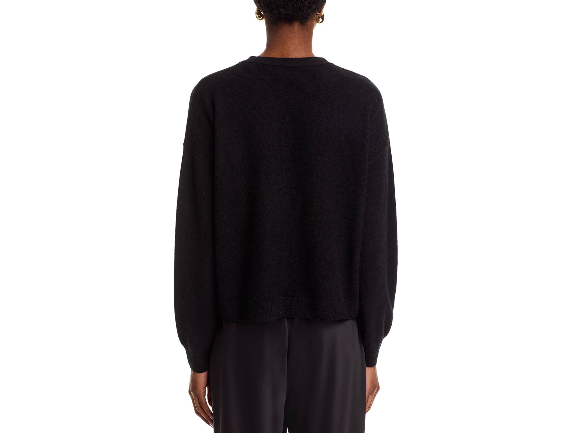 100% Cashmere Hardware Trim V Neck Cardigan - Exclusive — Image 3