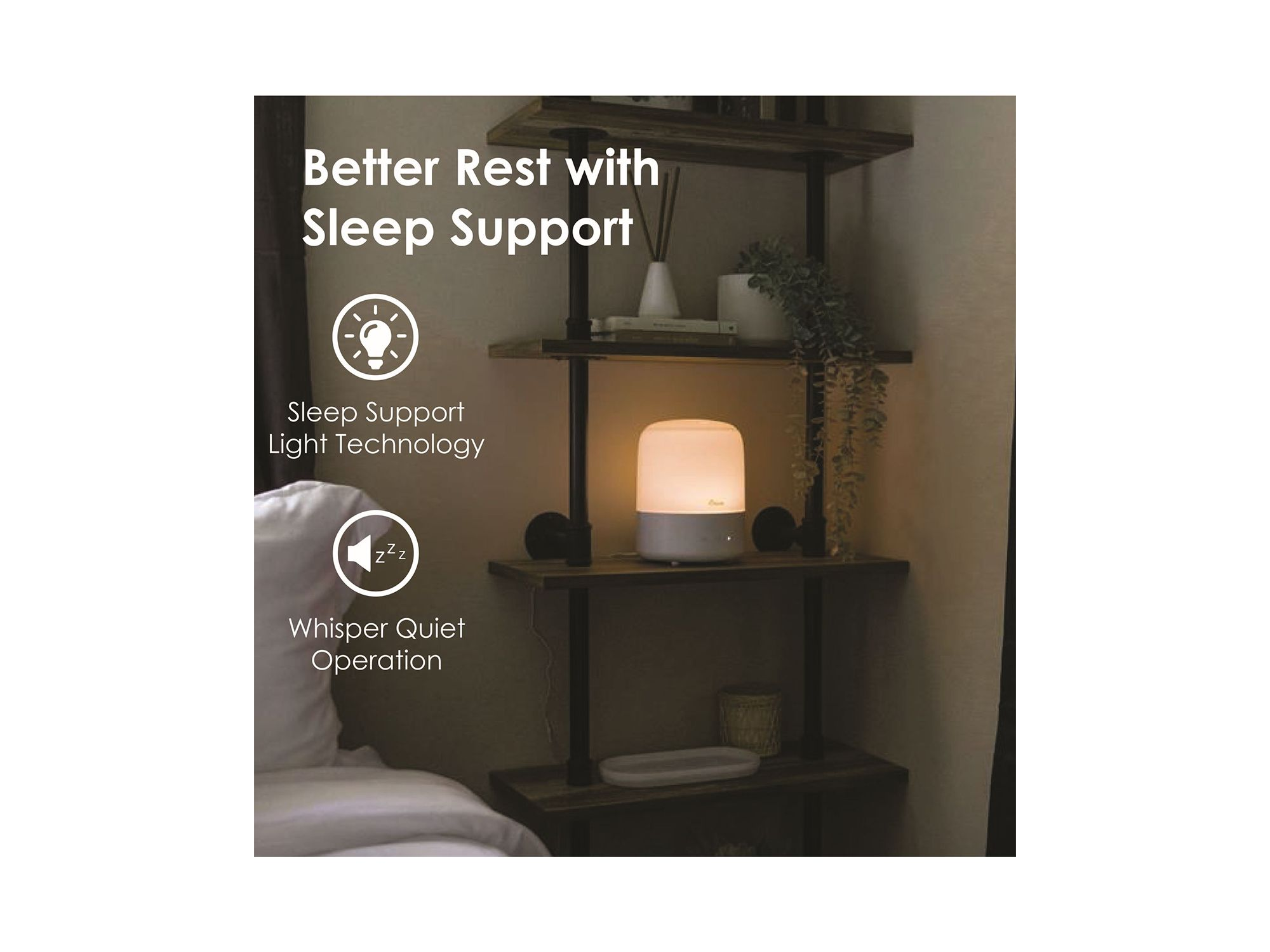 3 in 1 Compact Humidifier - 0.5 Gallon with Sleep Support Light & Aroma Diffuser — Image 5