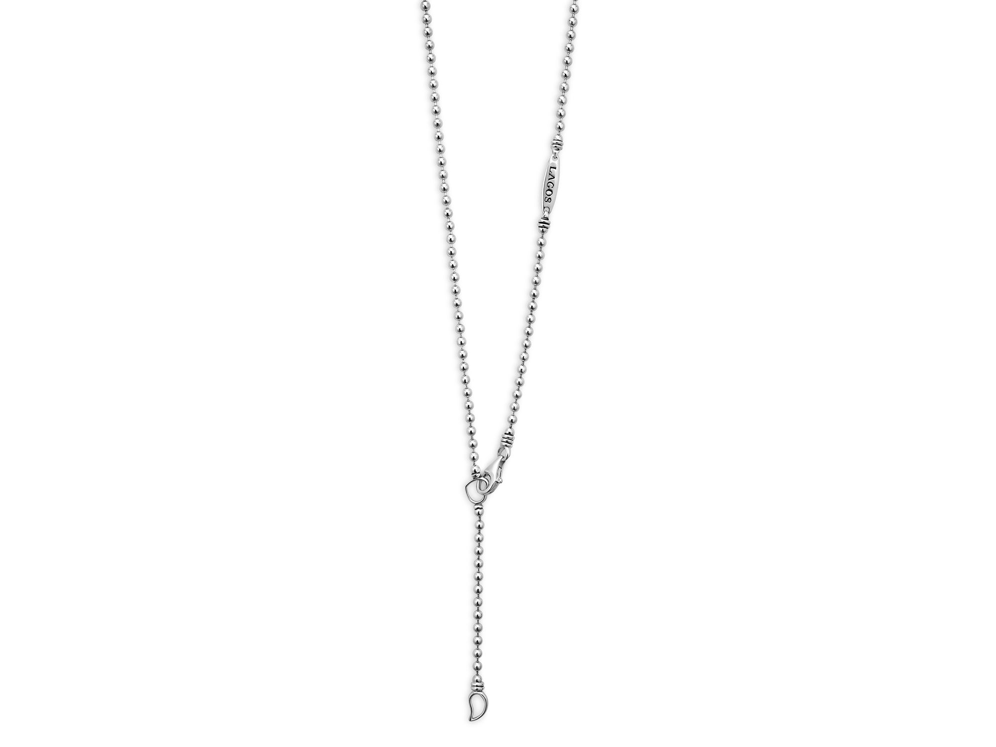 Sterling Caviar Spark Diamond U Pendant Necklace, 16-18" — Image 5