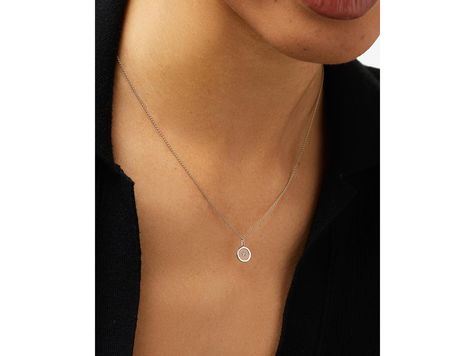 10K Gold Floating Lab Grown Diamond Necklace — Image 3