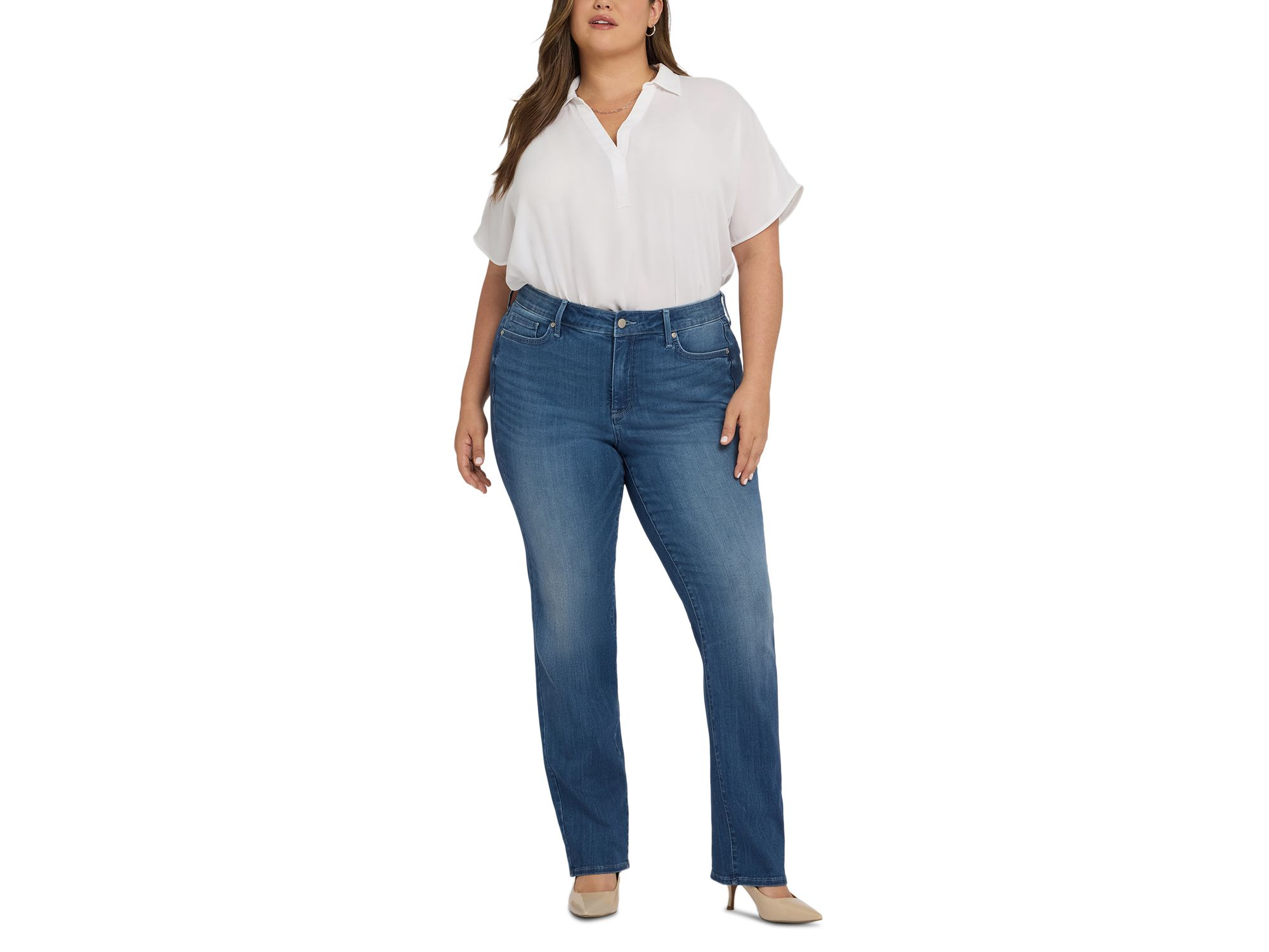 Marilyn High Rise Straight Leg Jeans in Cool Marine — Image 3